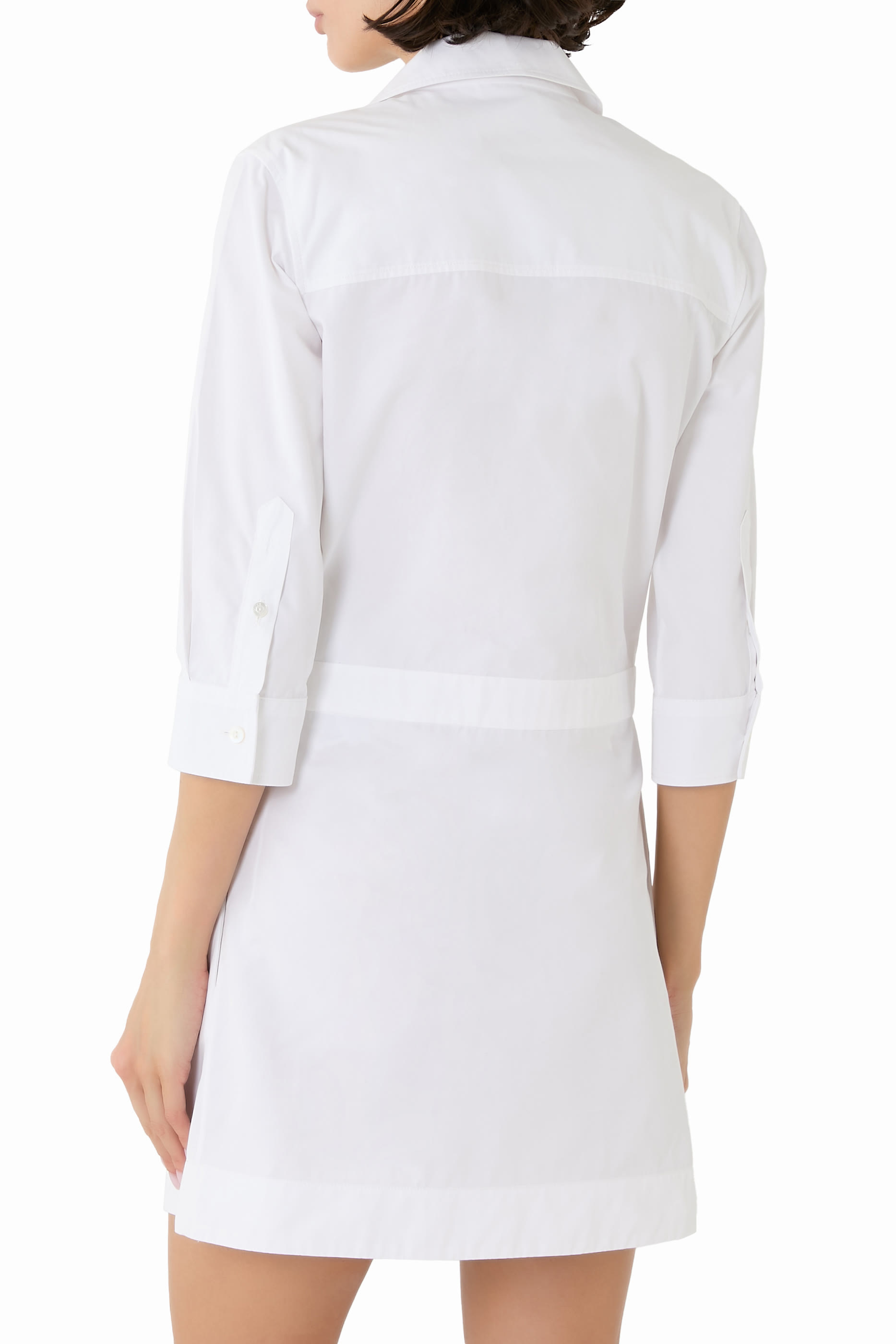 Horsebit Cotton Poplin Shirt Dress