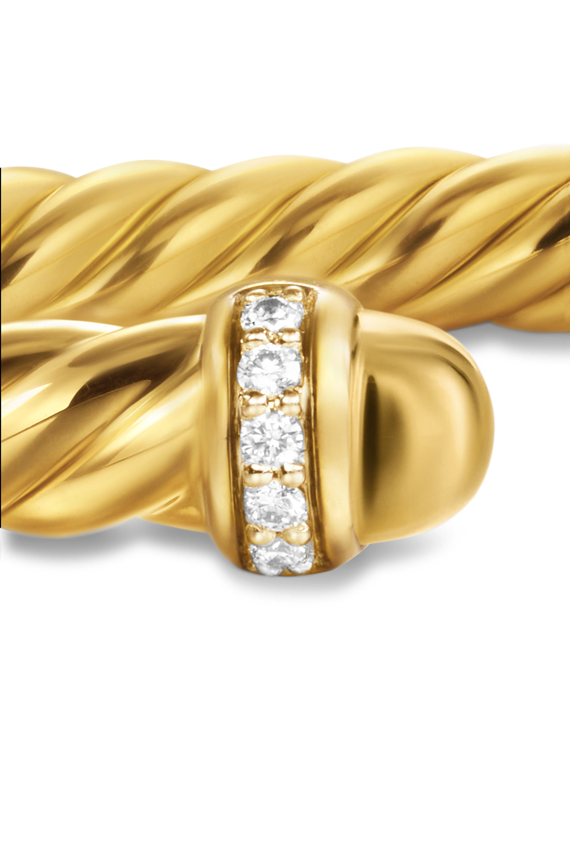 Cablespira® Flex Bracelet, 18k Yellow Gold Domes & Diamonds