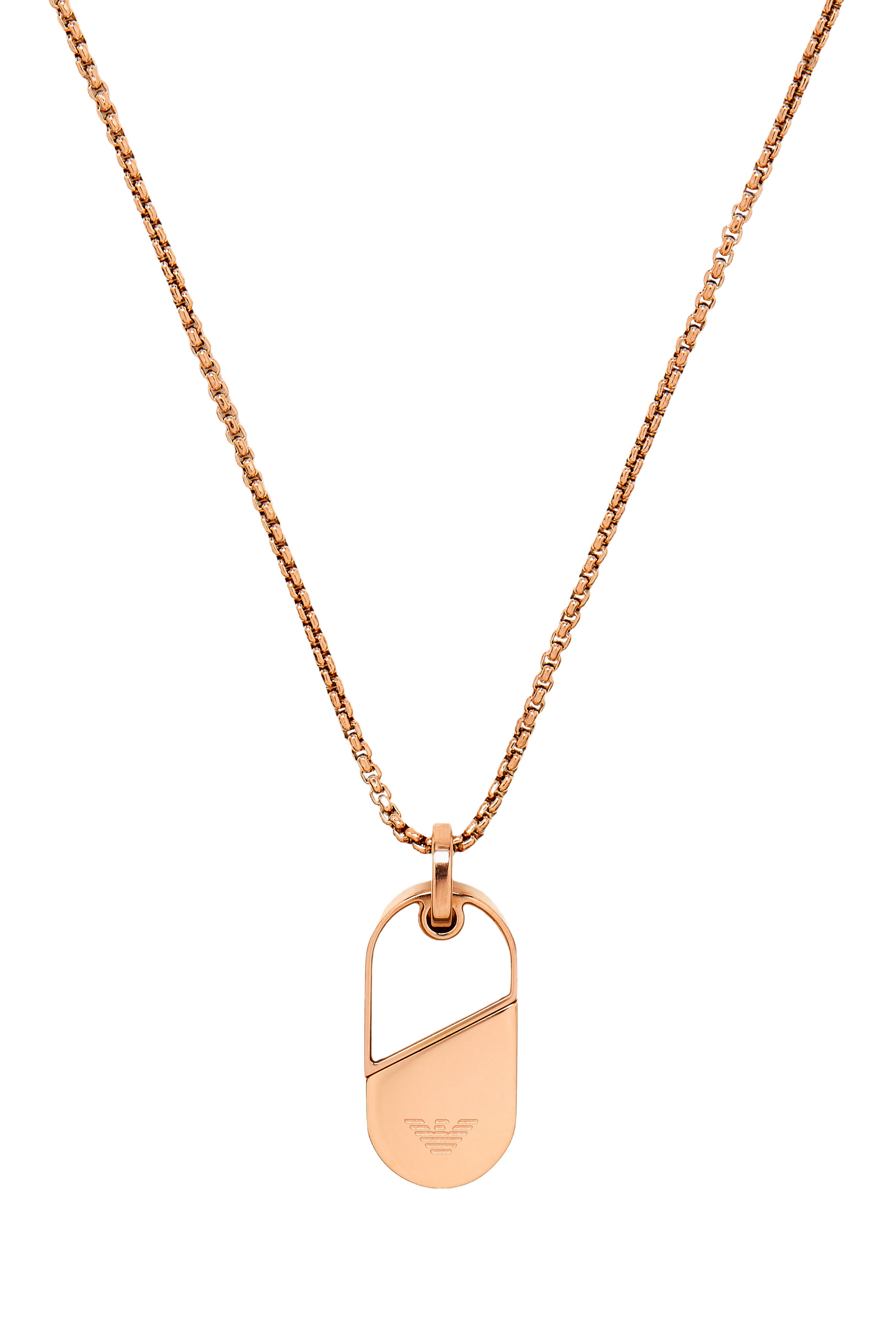 Dog Tag Necklace,  Rose Gold-Tone Sterling Silver & Mother of Pearl