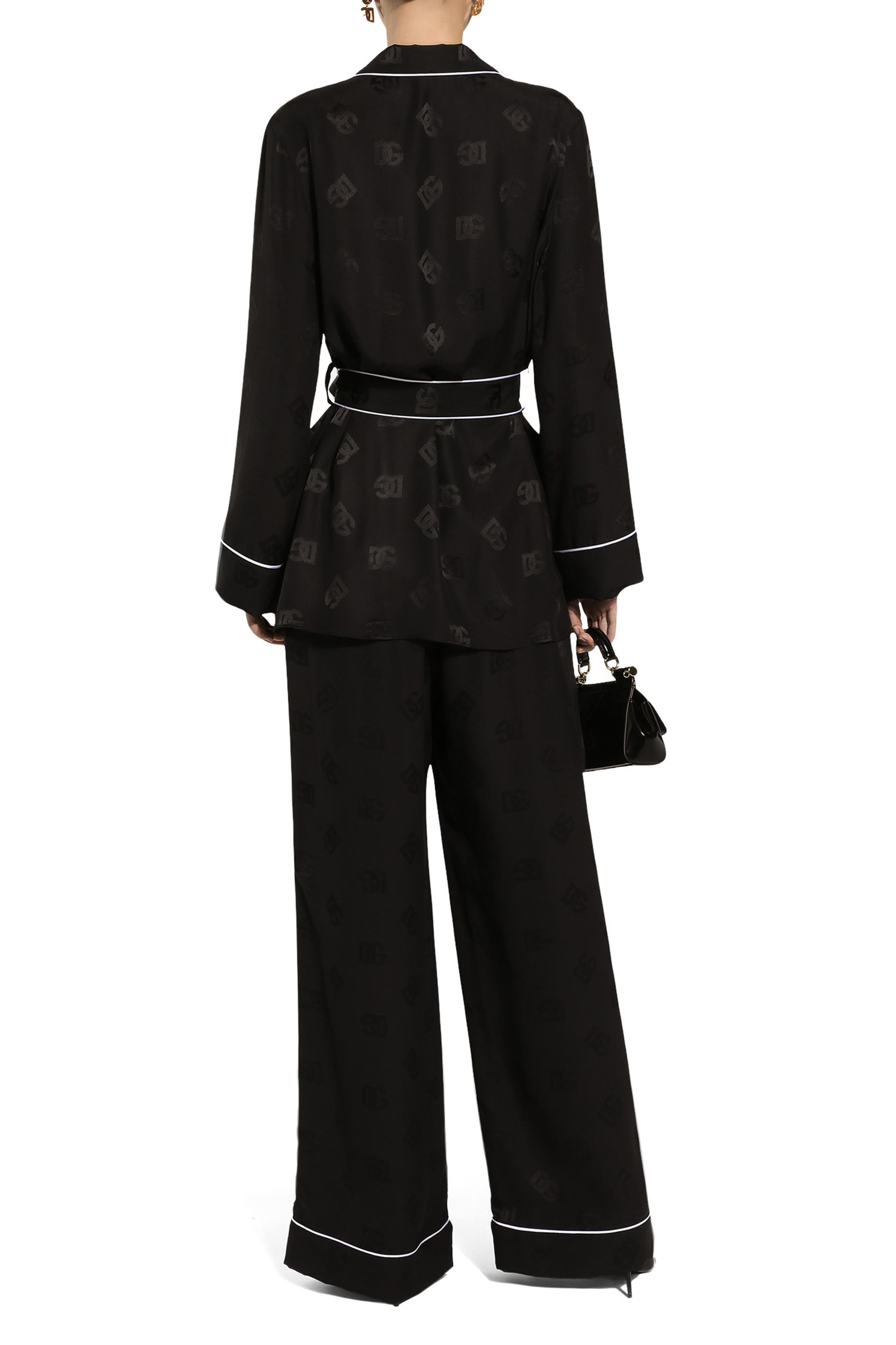 Silk Satin Jacquard Pajama Pants