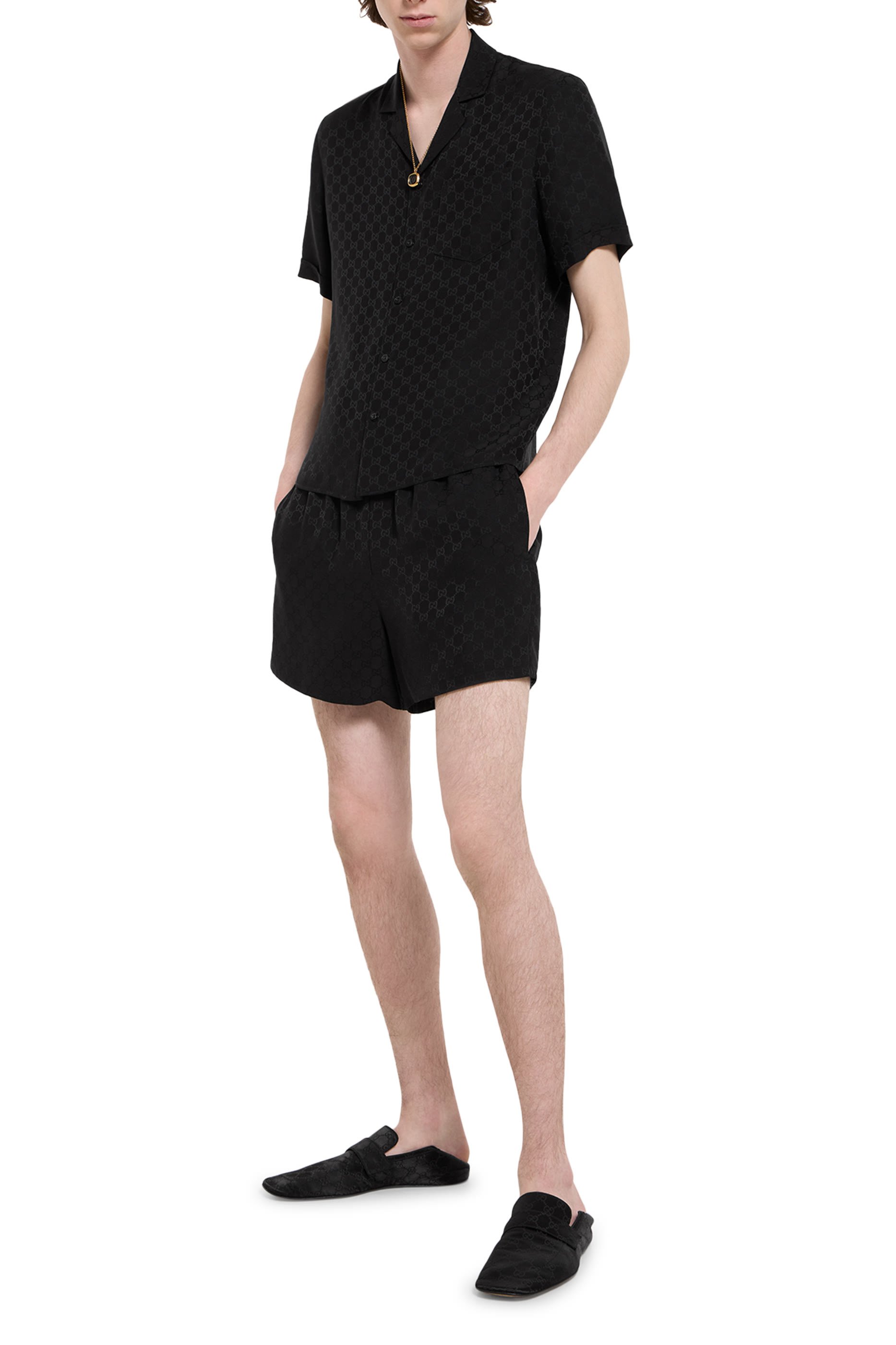 GG Silk Jacquard Bowling Shirt