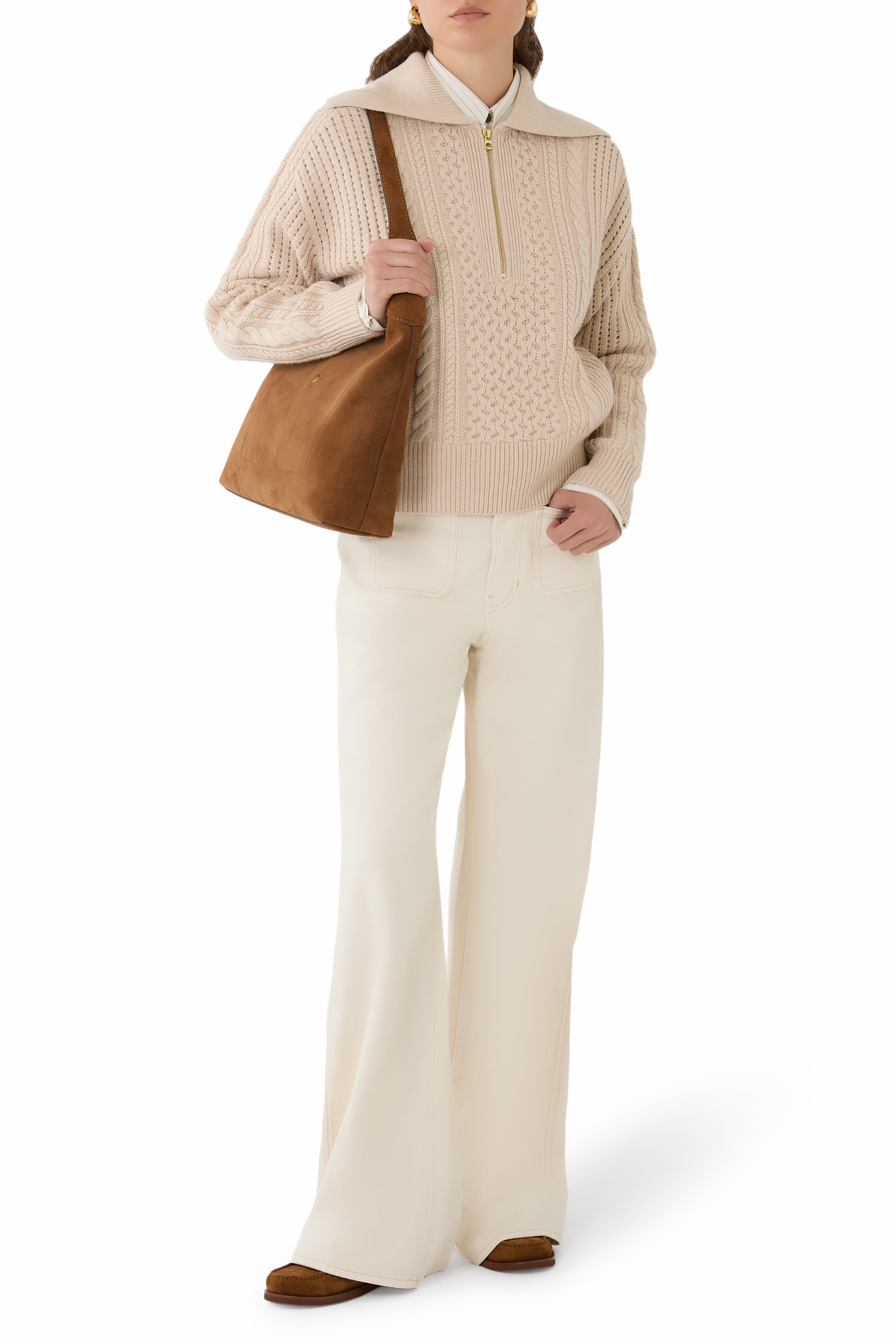  Camello Cable Knit Sweater