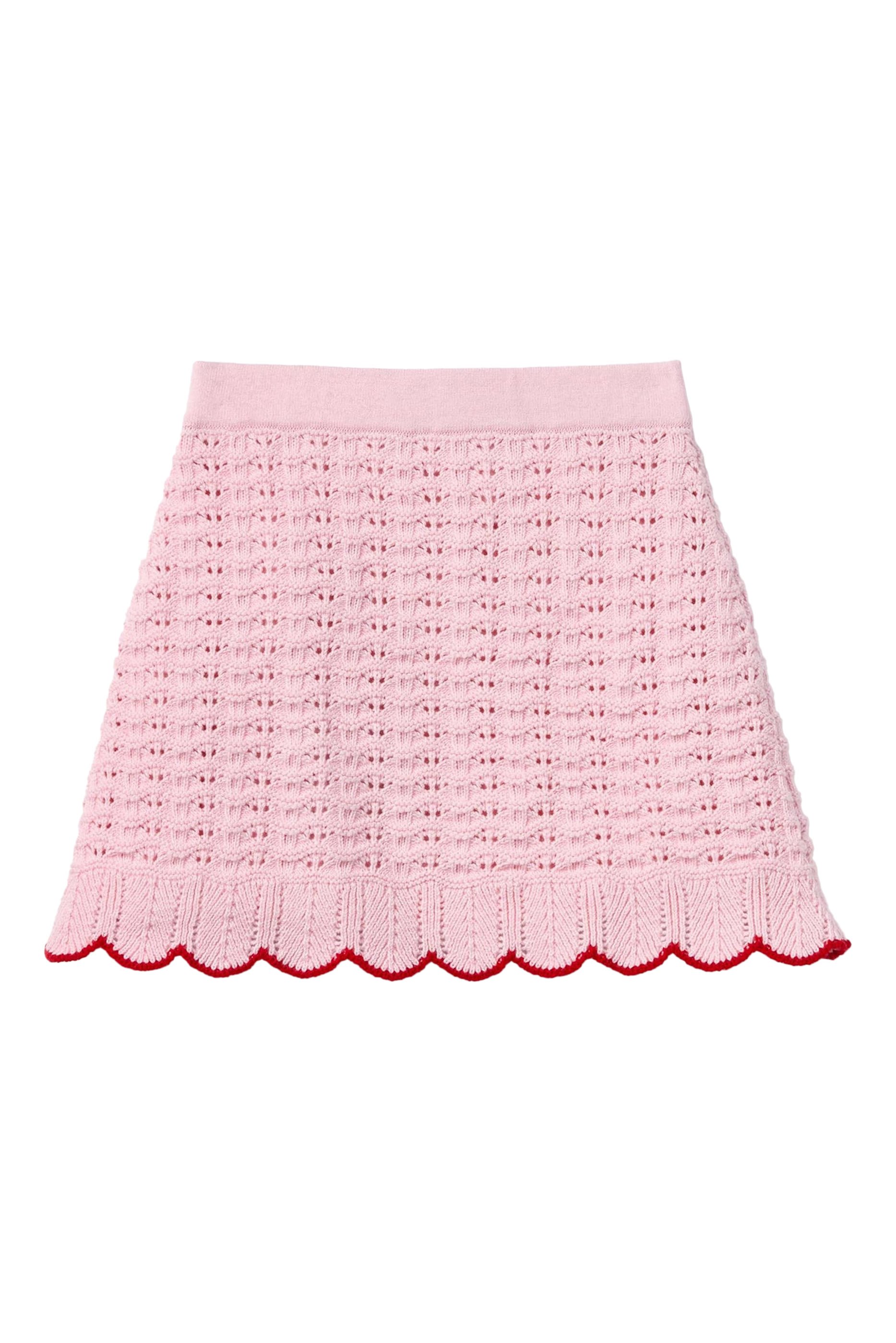 Kids Textured Knit Heart Detail Skirt