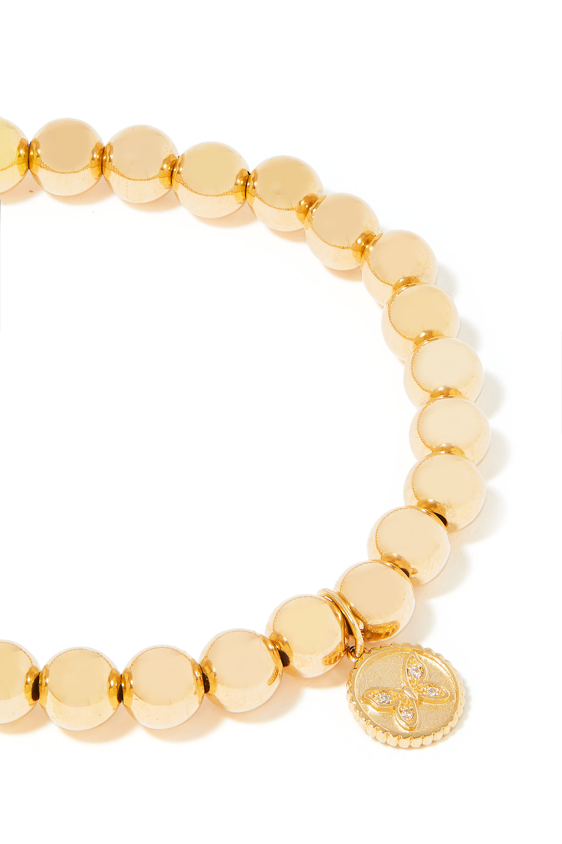 Butterfly Coin Bracelet, 14k Yellow Gold