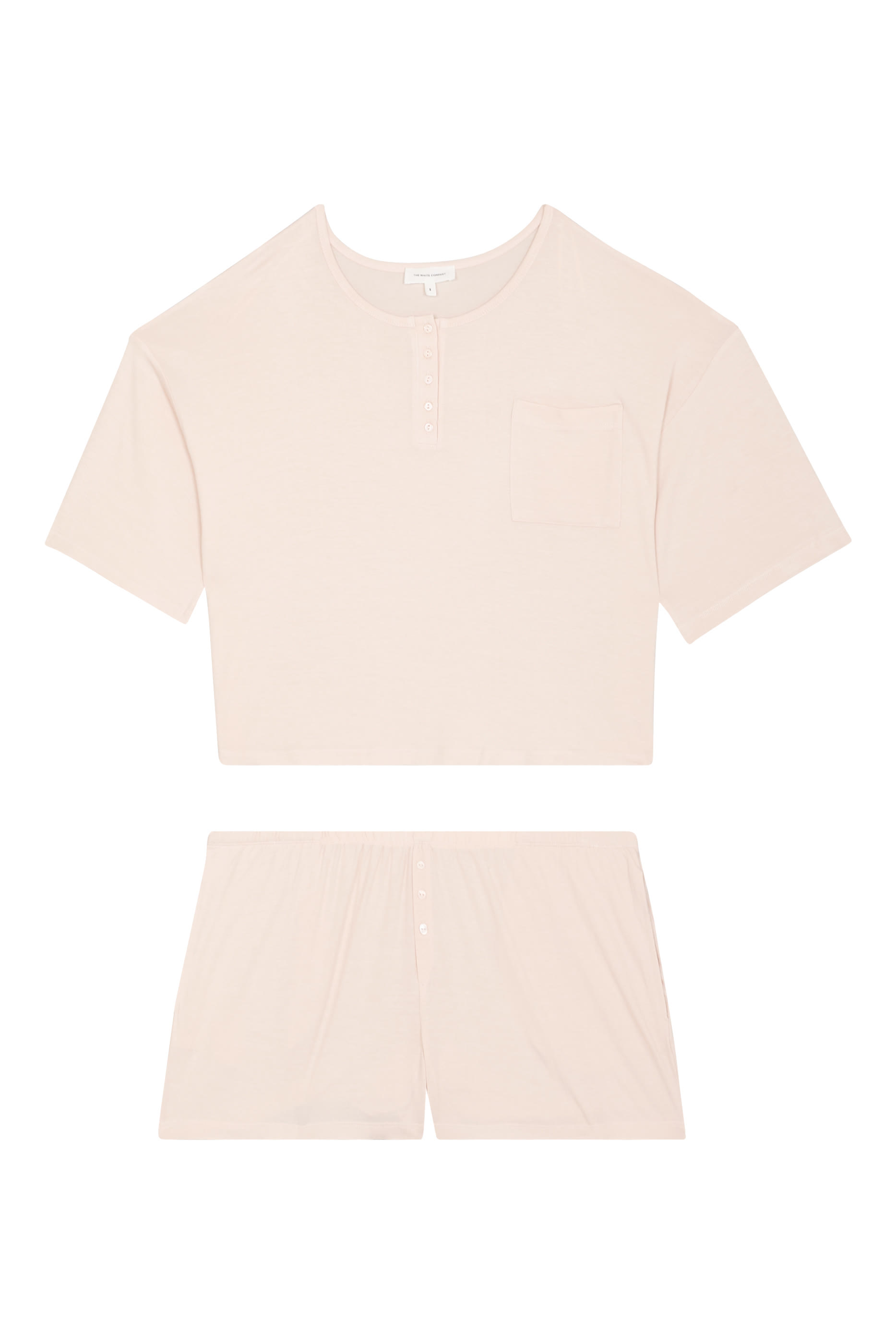  Cooling Boxy Henley Shortie Pajama Set