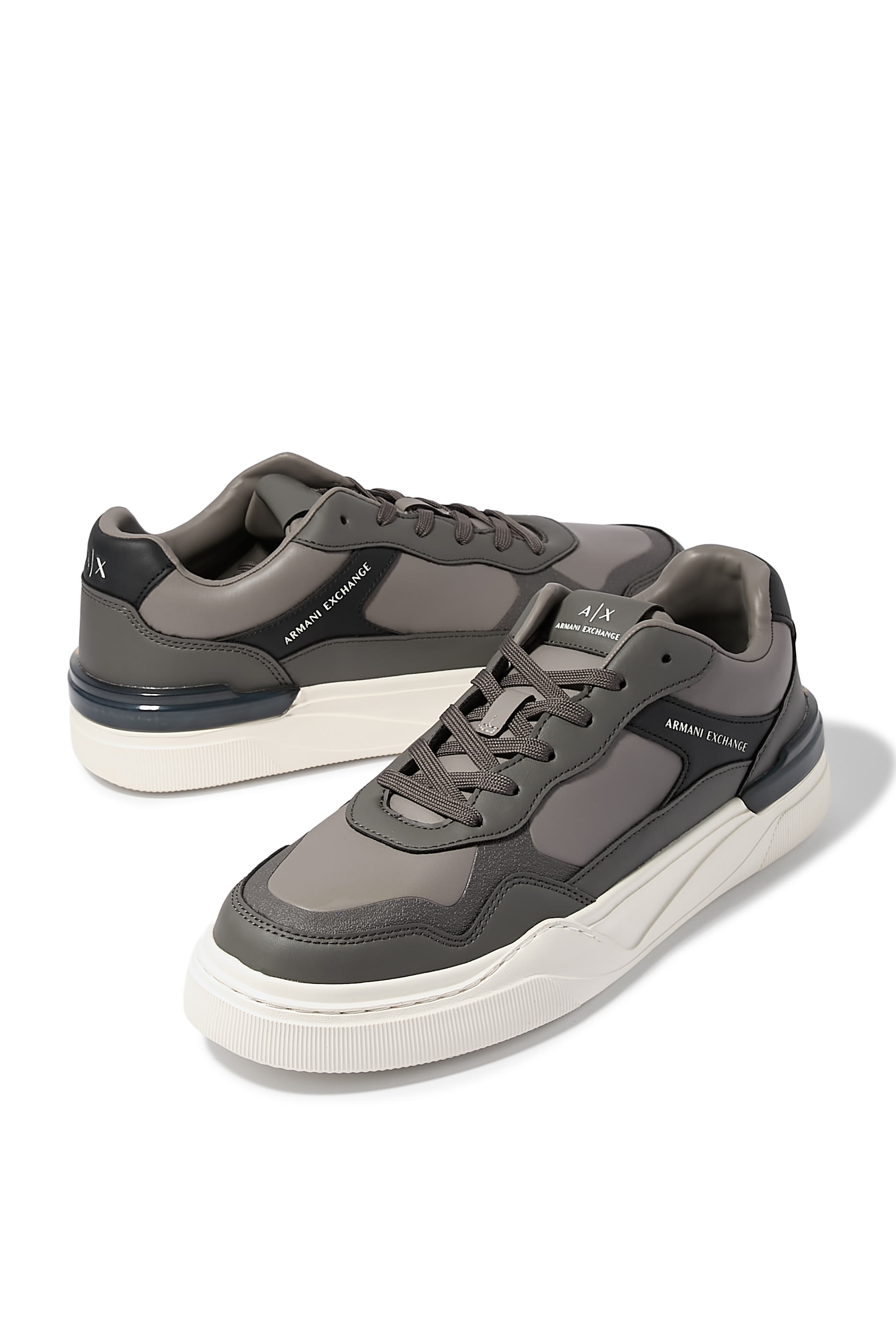 Eco-Leather Sneakers with Decorative Stitching