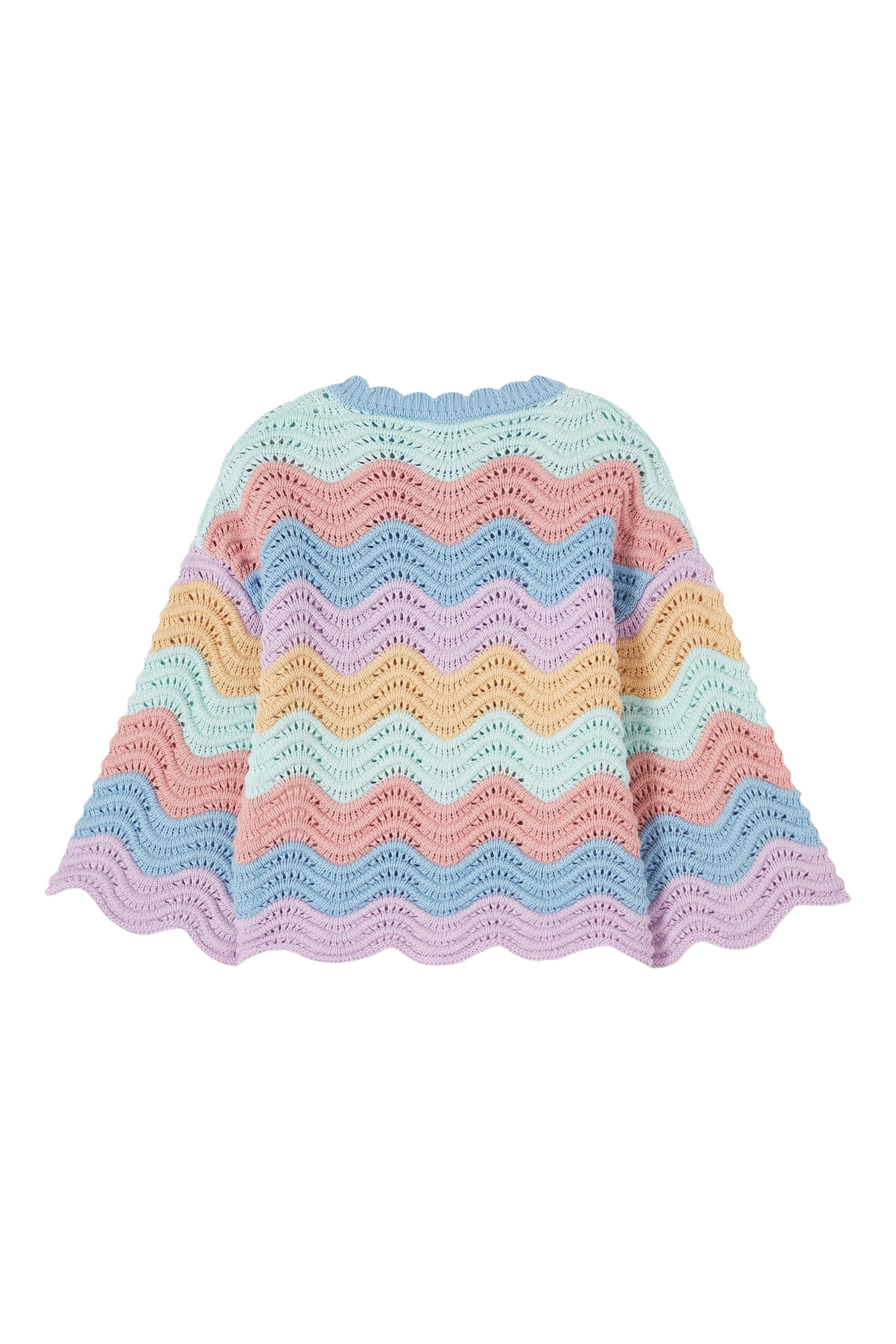 Kids Zigzag Crocheted Cardigan