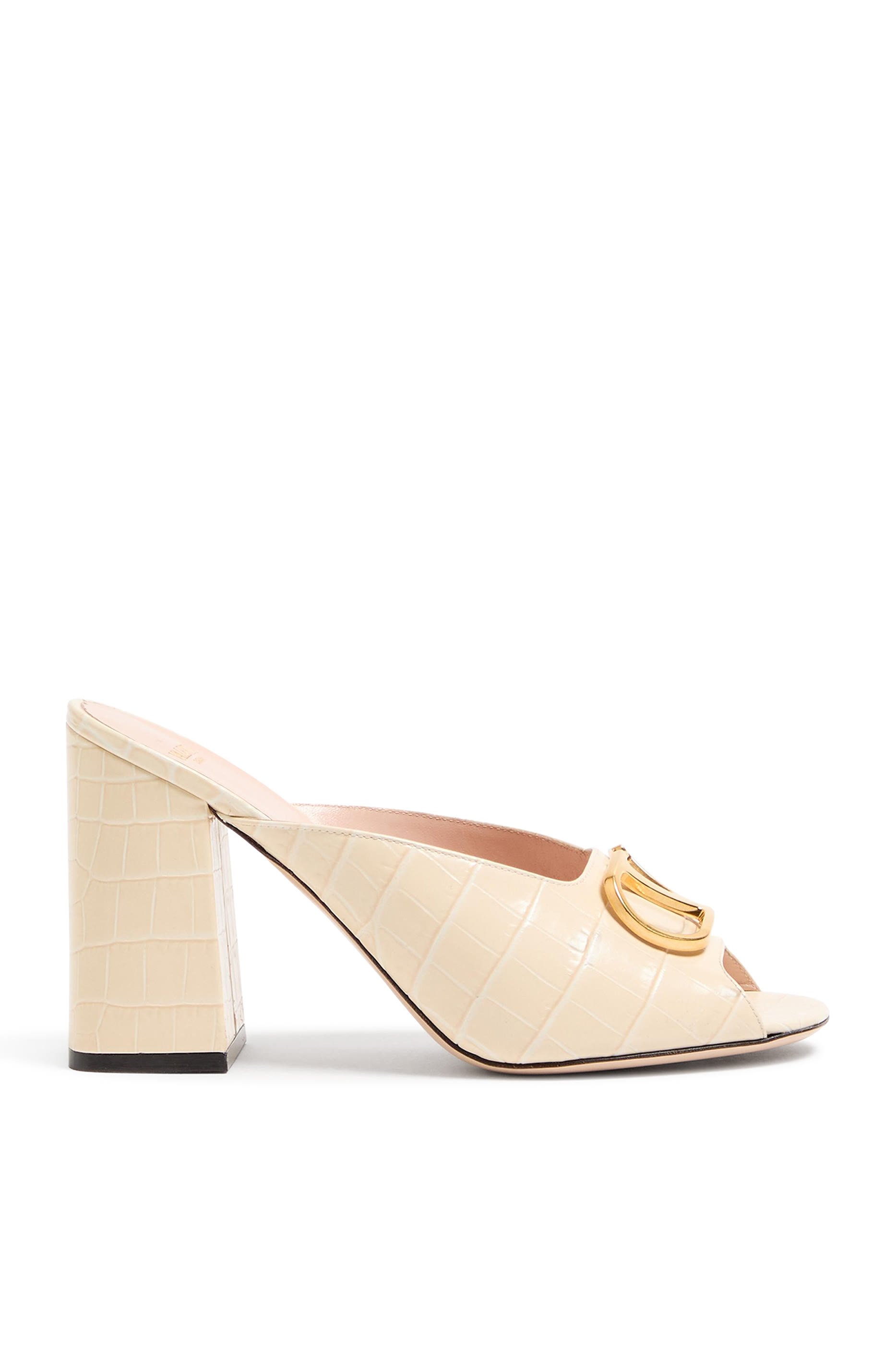 VLogo 95 Signature Slide Sandals in Printed Calfskin