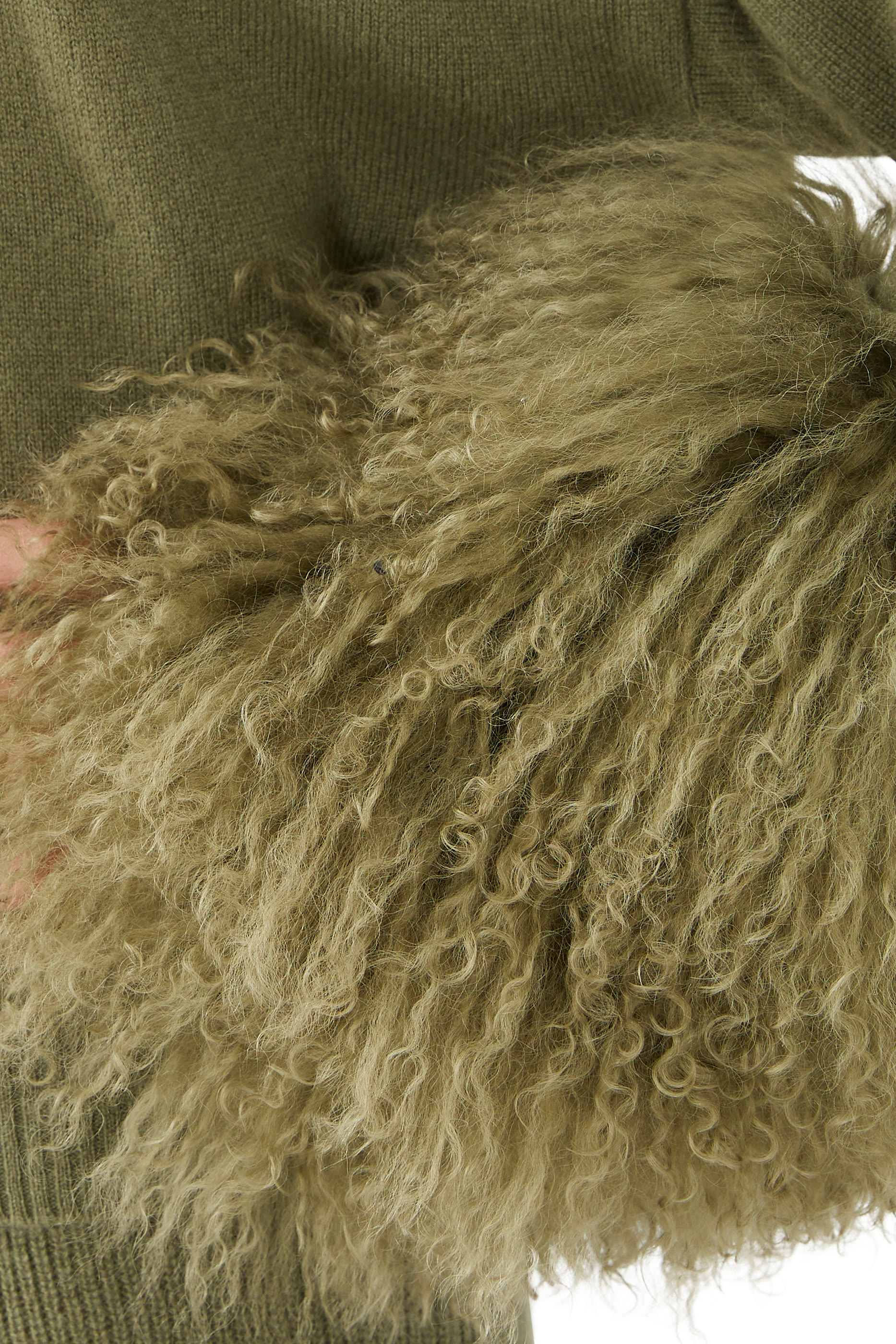 Shearling-Cuff Cardigan