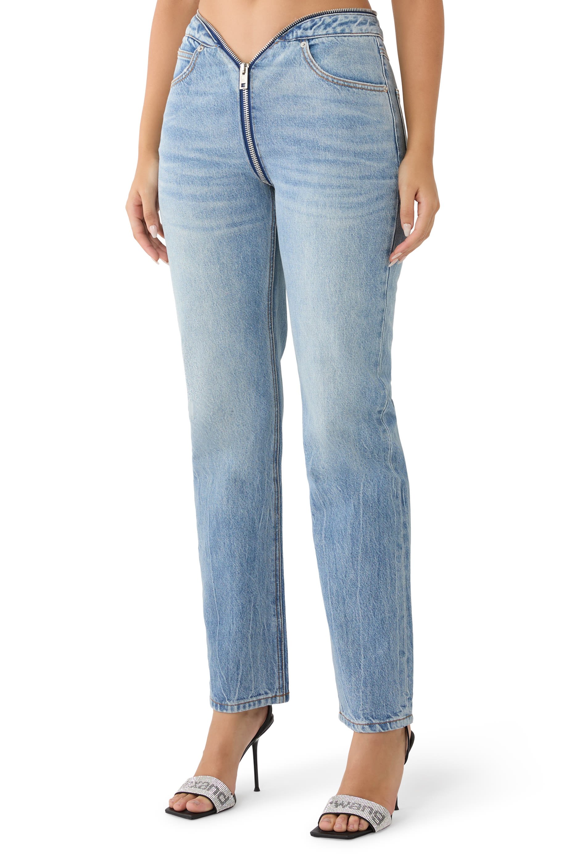 Zip V-Waist Jeans