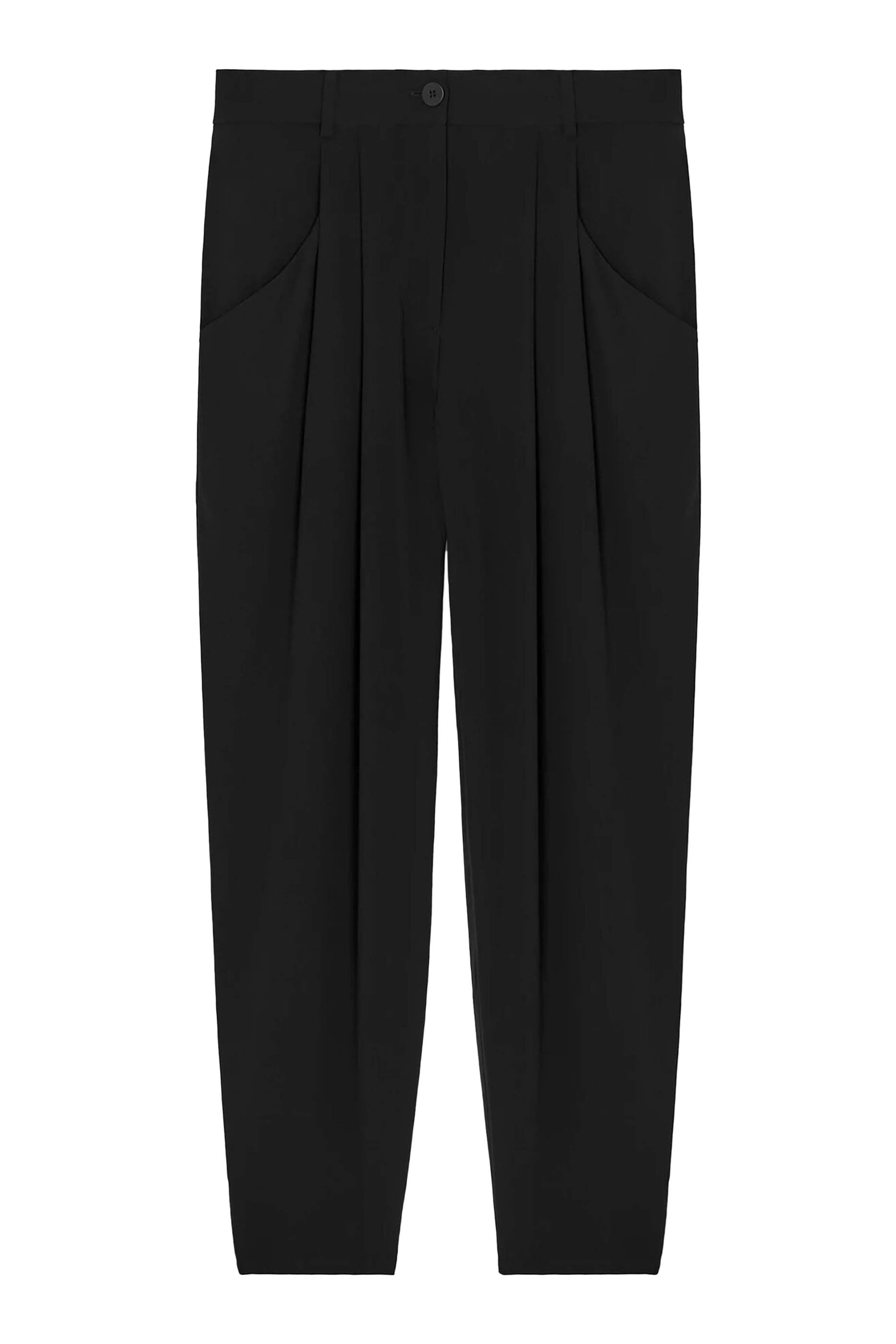 Boiled Wool Jersey Carrot Pants