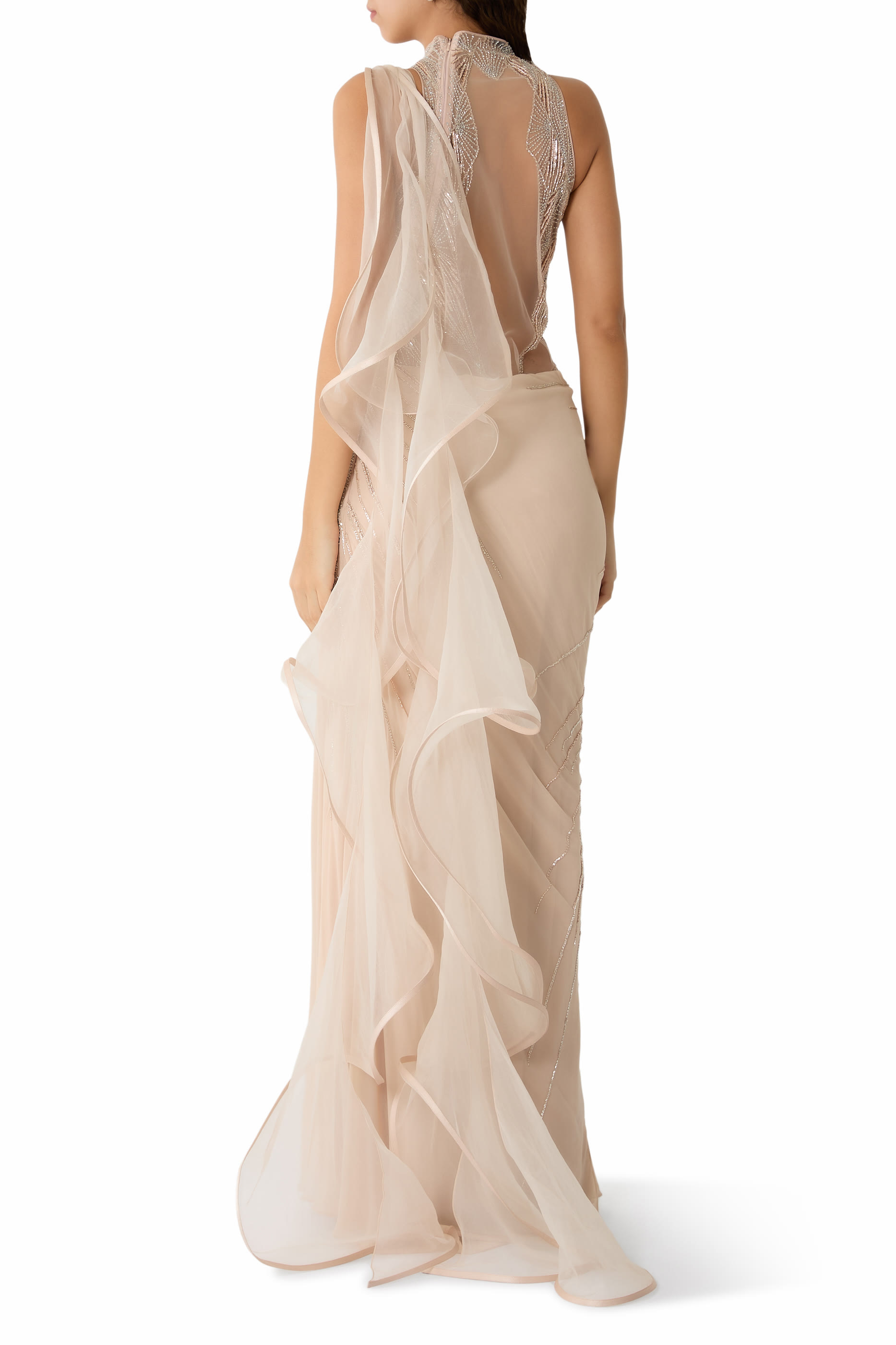  Cosmic Prism Saree Gown