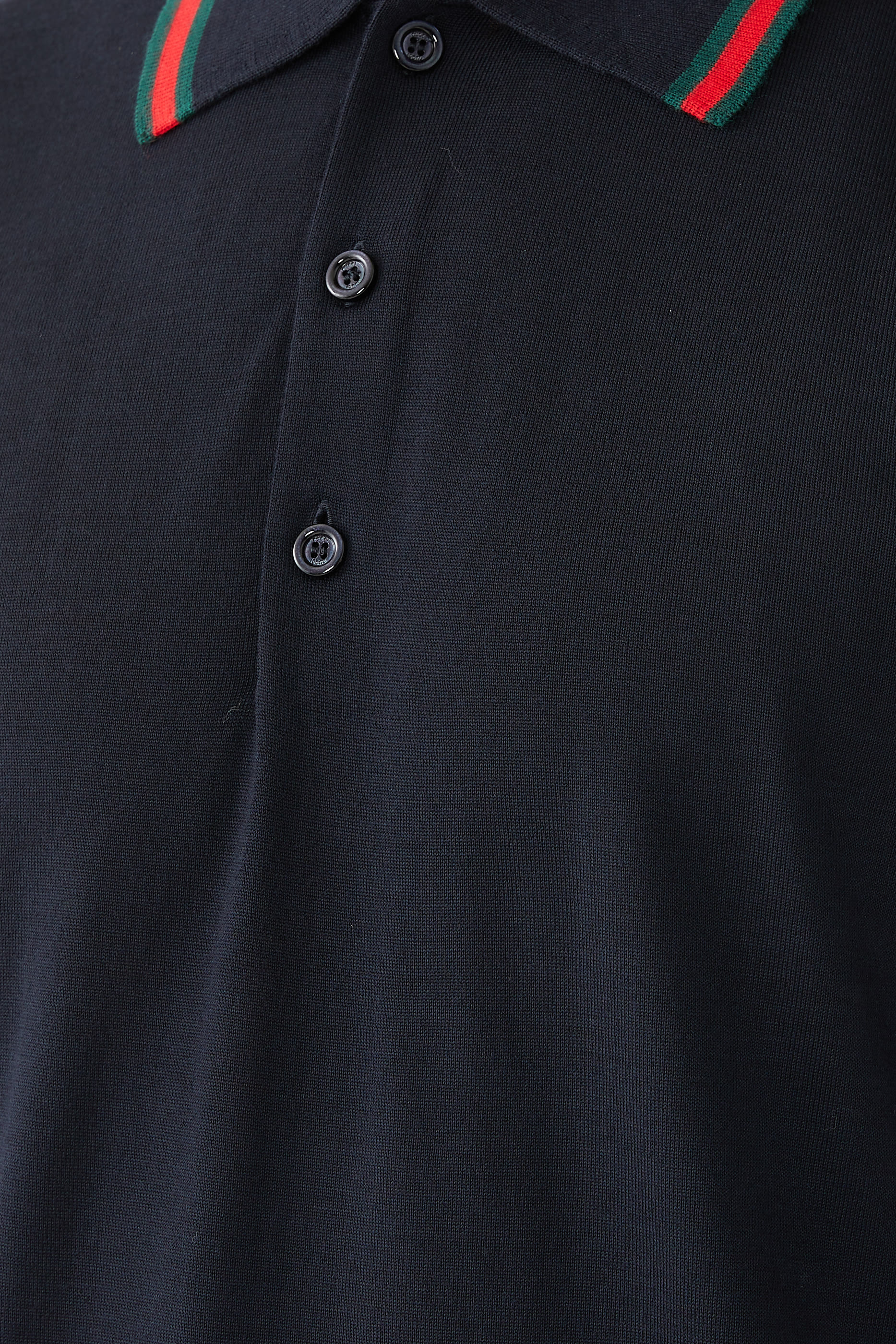 Wool Knit Polo Shirt with Web