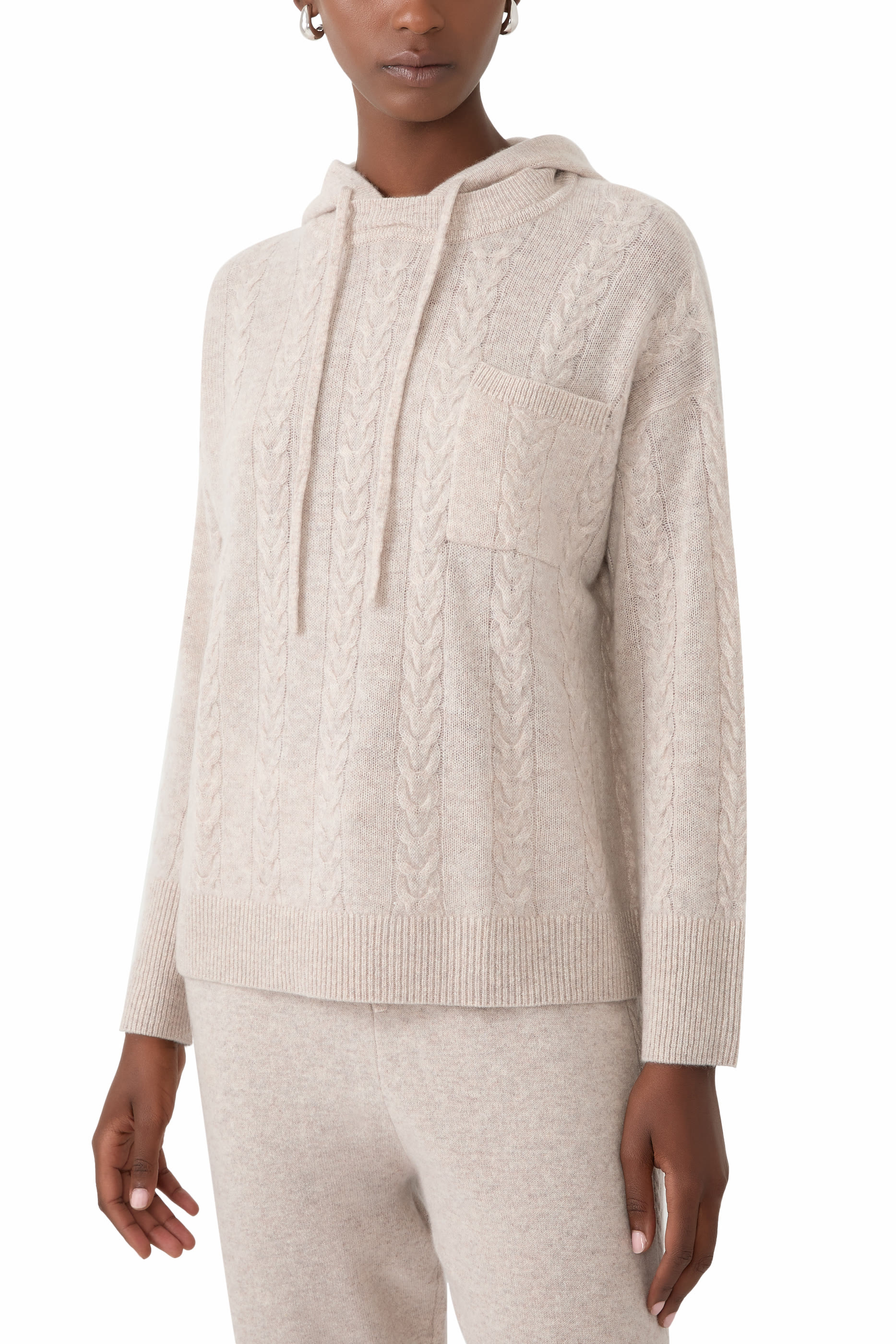 Cashmere Cable Hoodie