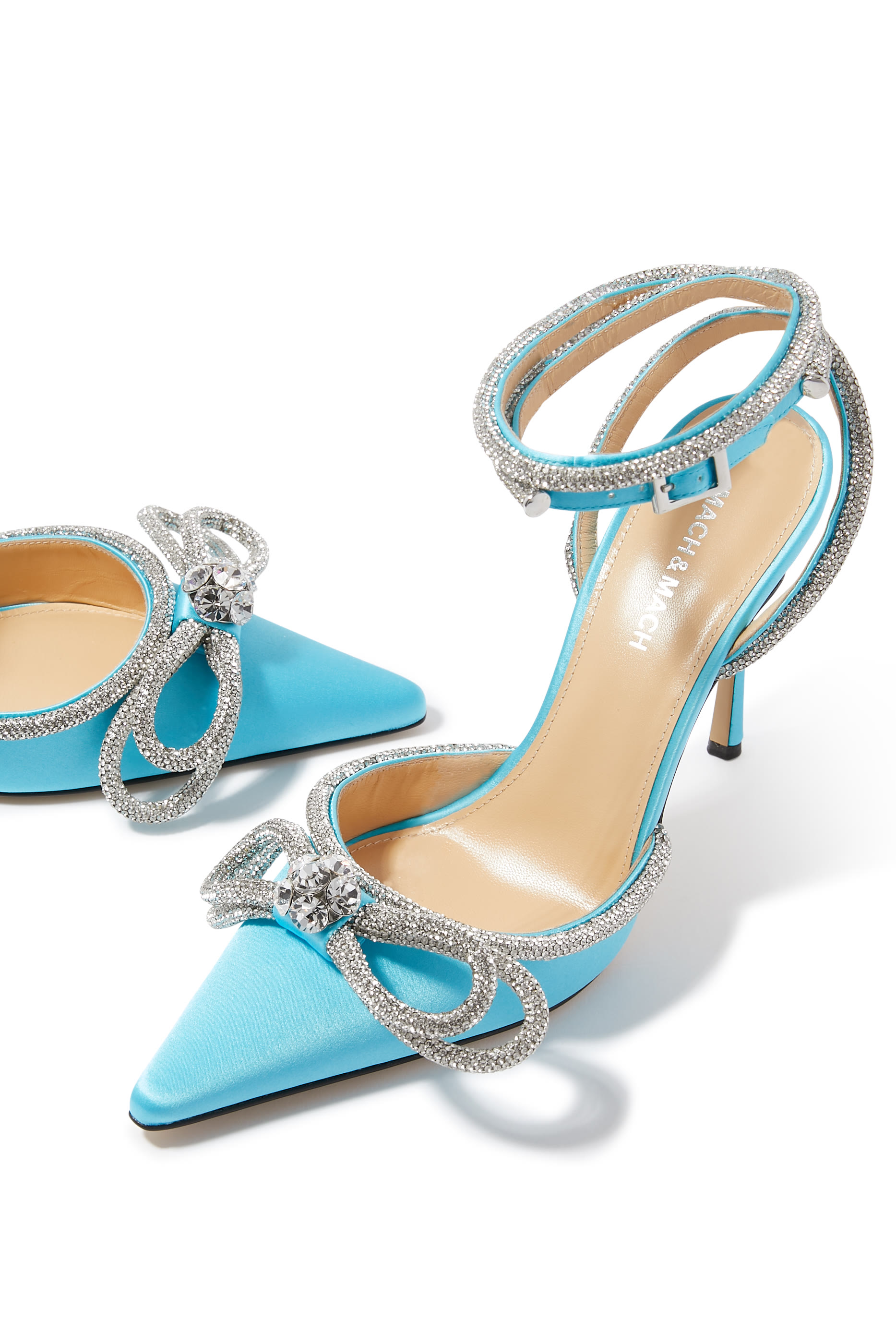 Double Bow 110 Satin Heels