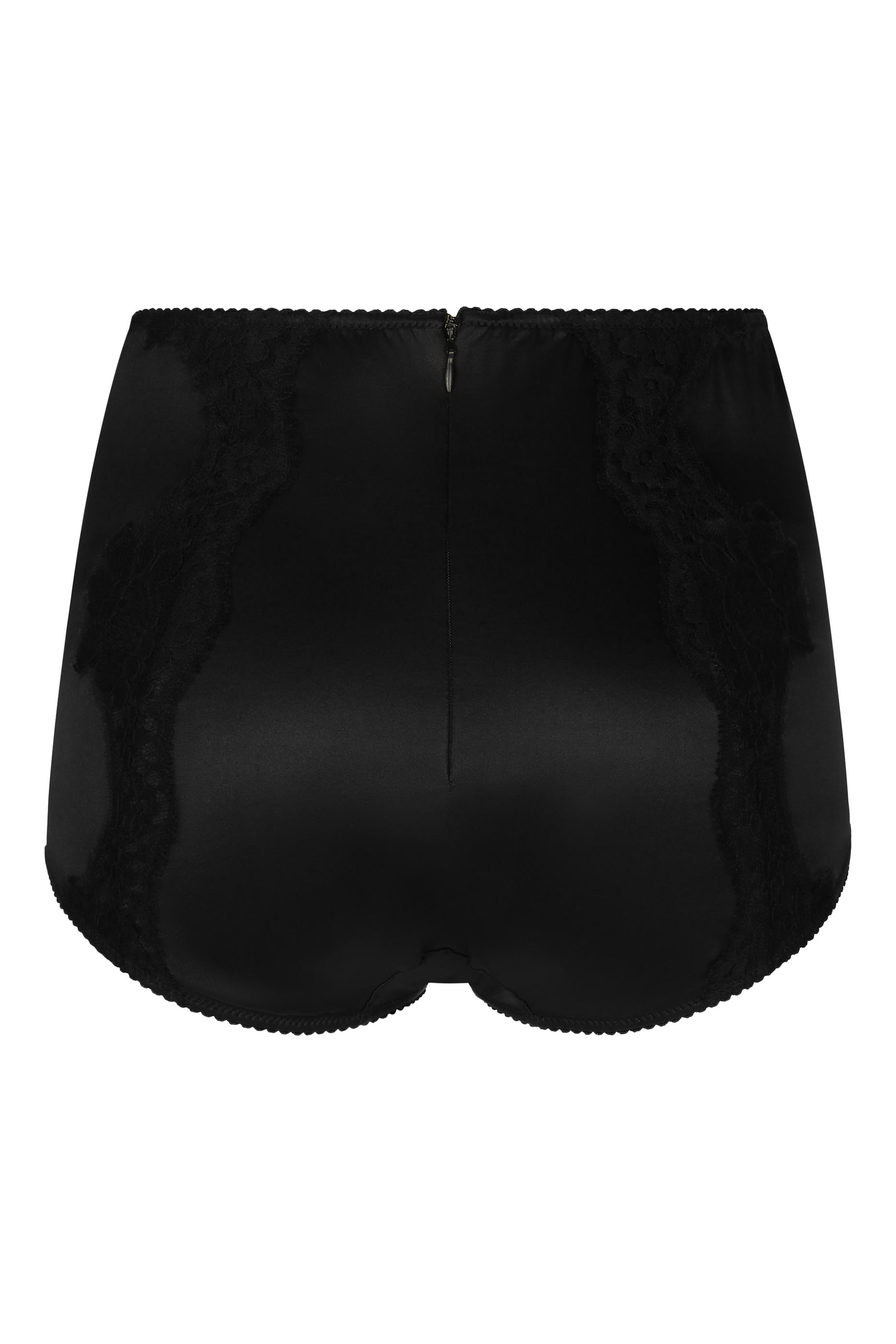 Lace Detailing Satin High-Waisted Panties