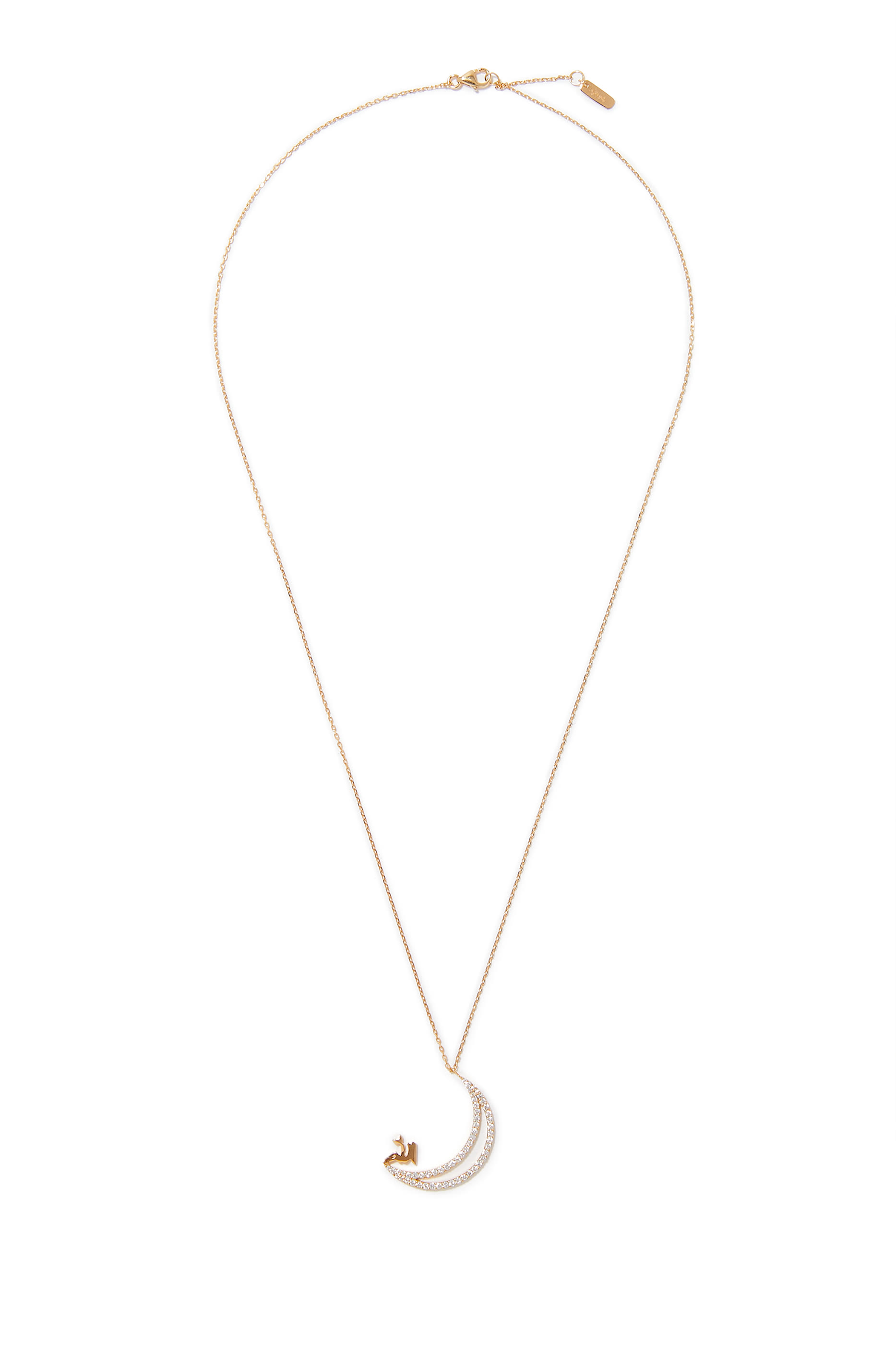 Oula Allah Moon Pendant, 18k Yellow Gold & Enamel