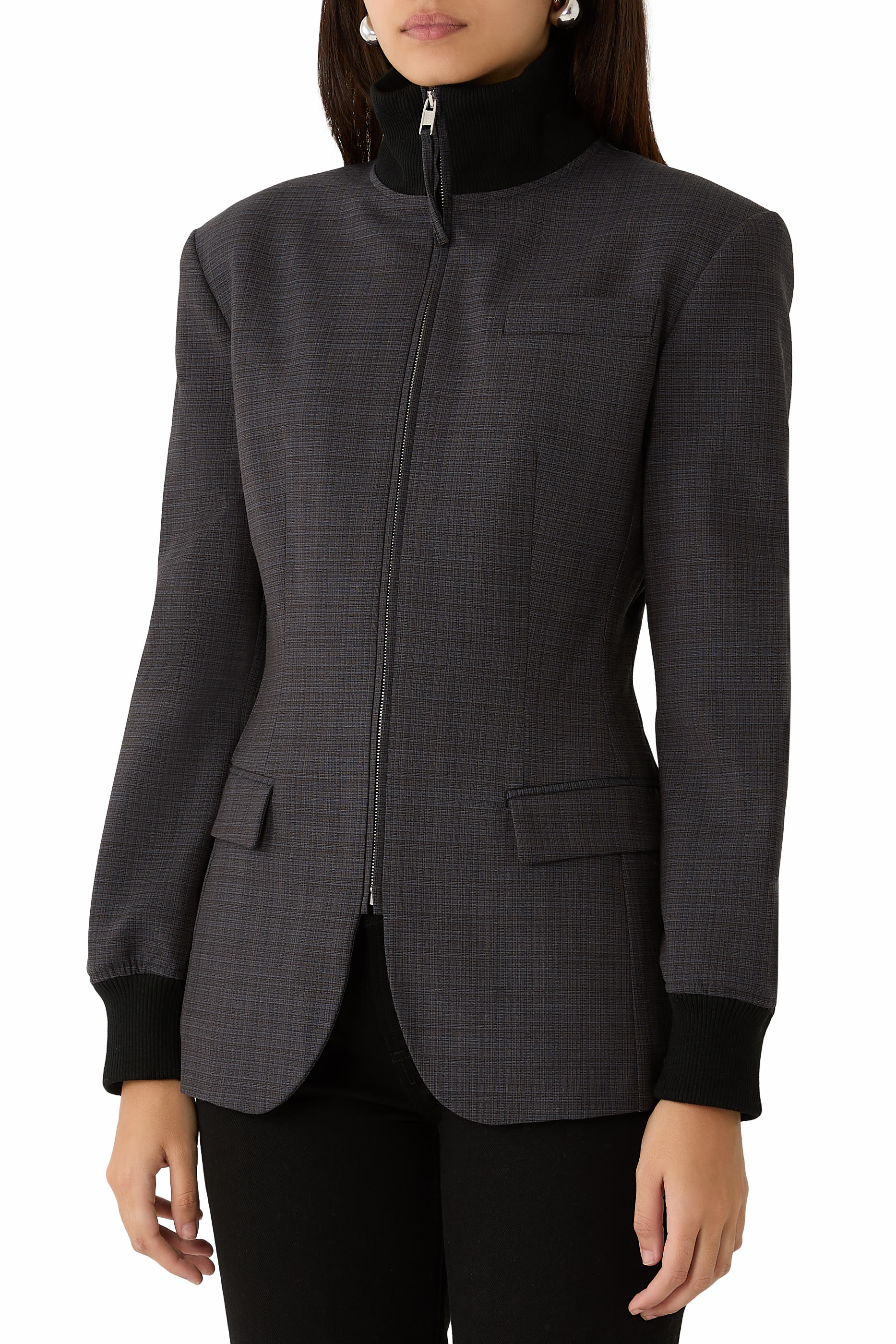 Stretchy Wool-Blend Jacket