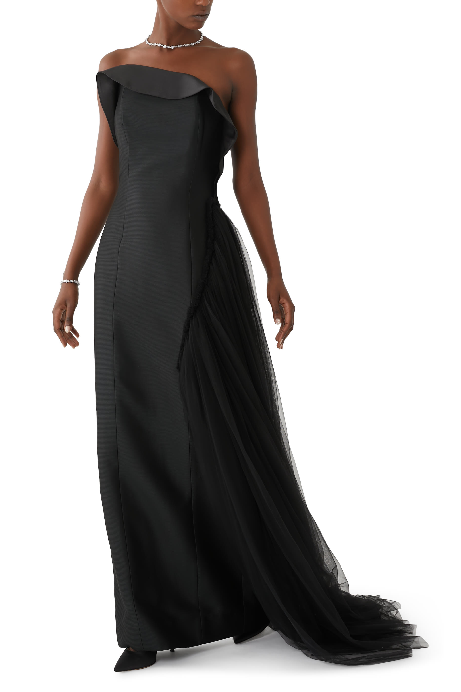 Strapless Asymmetric Gown