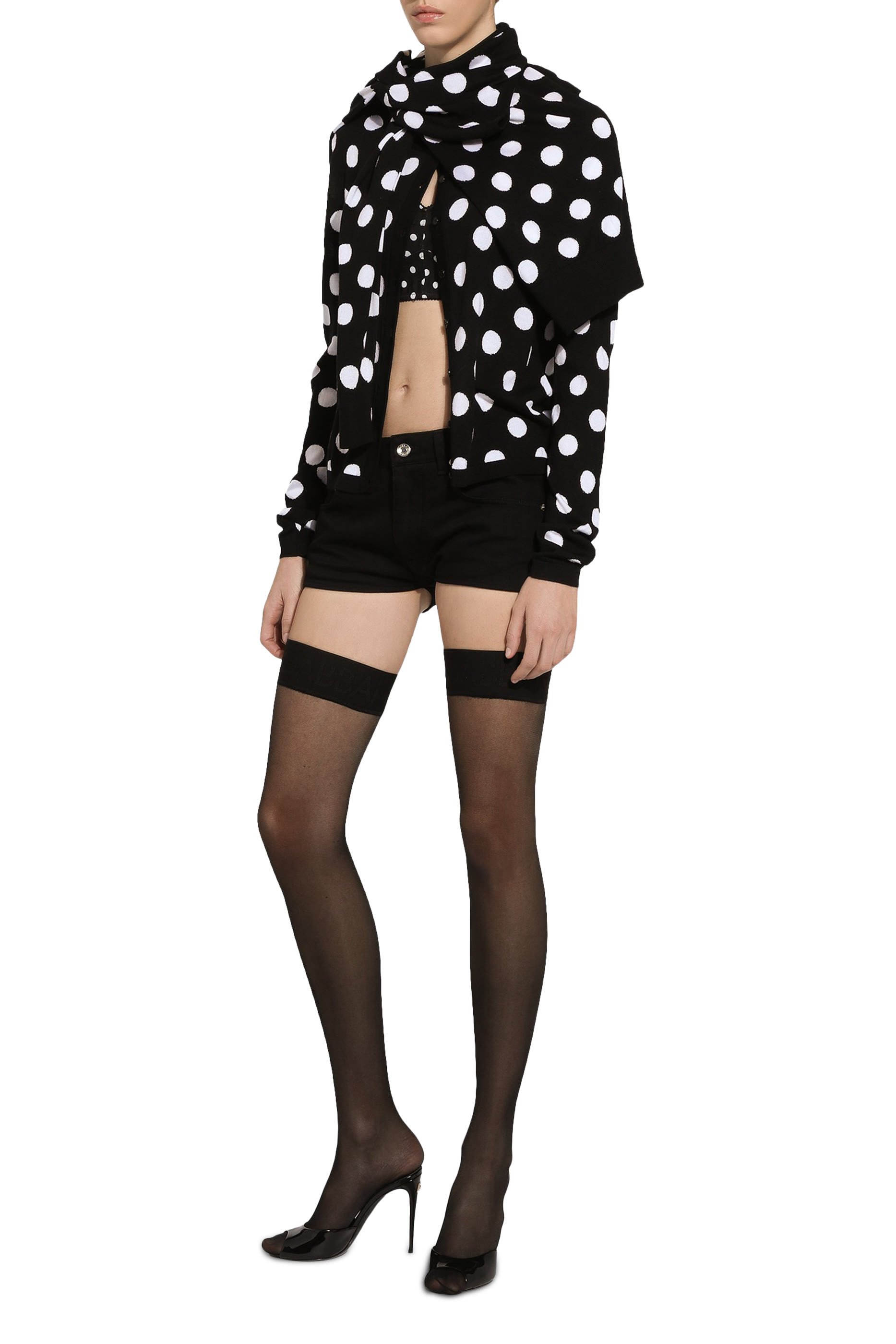 Polka-Dot Wool and Silk Cardigan