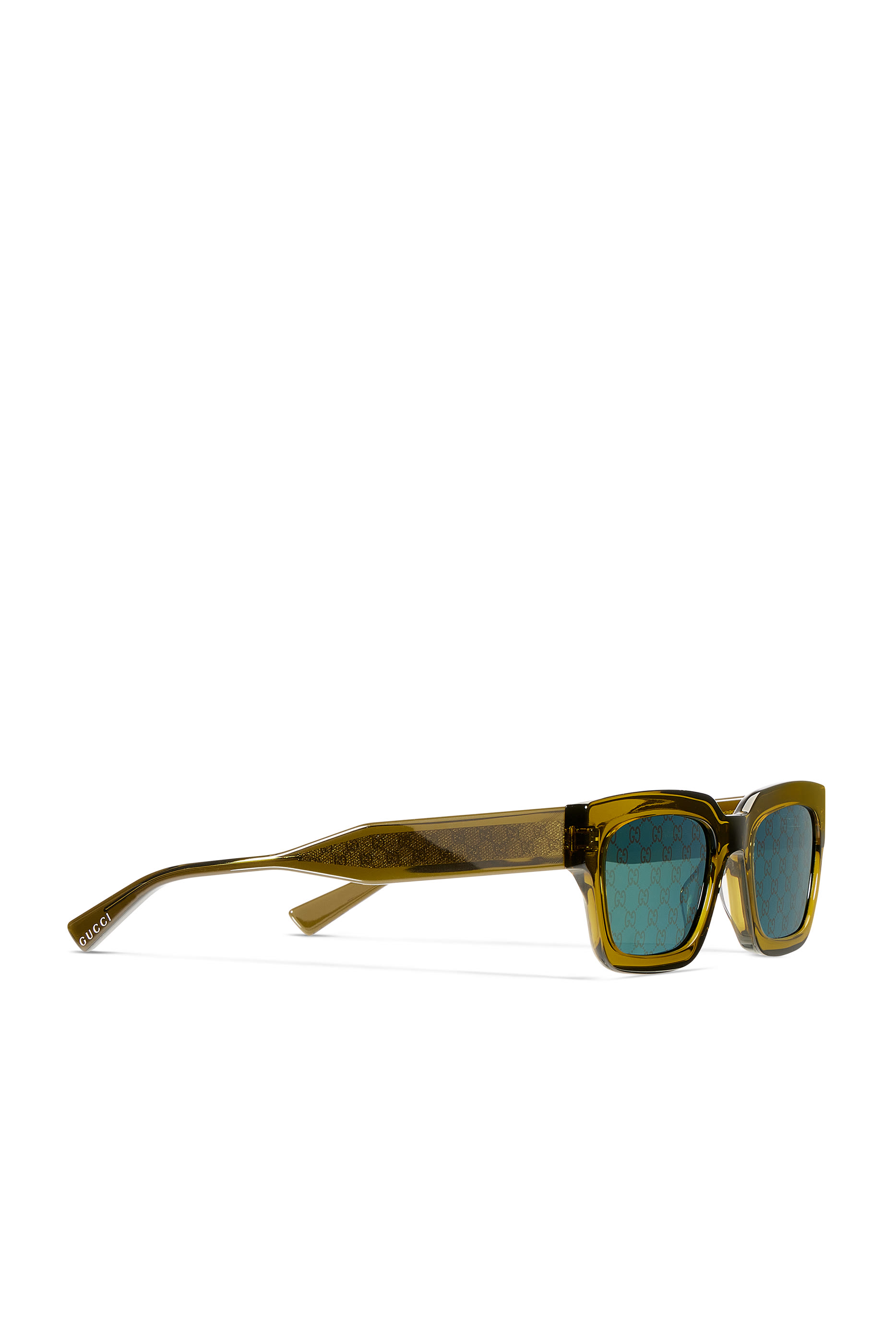 Logo Tortoiseshell Rectangular Frame Sunglasses