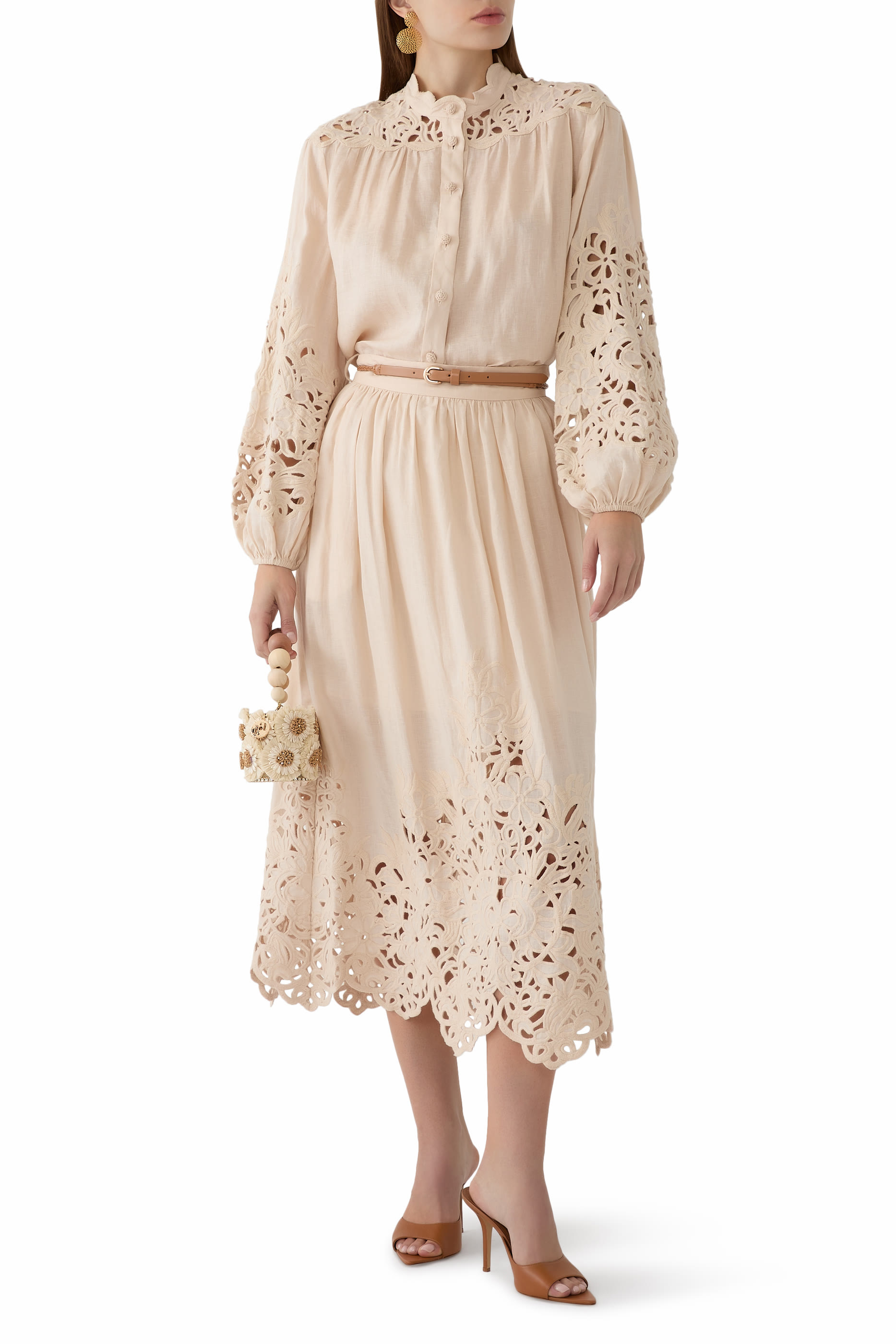 Wylie Embroidered Midi Skirt