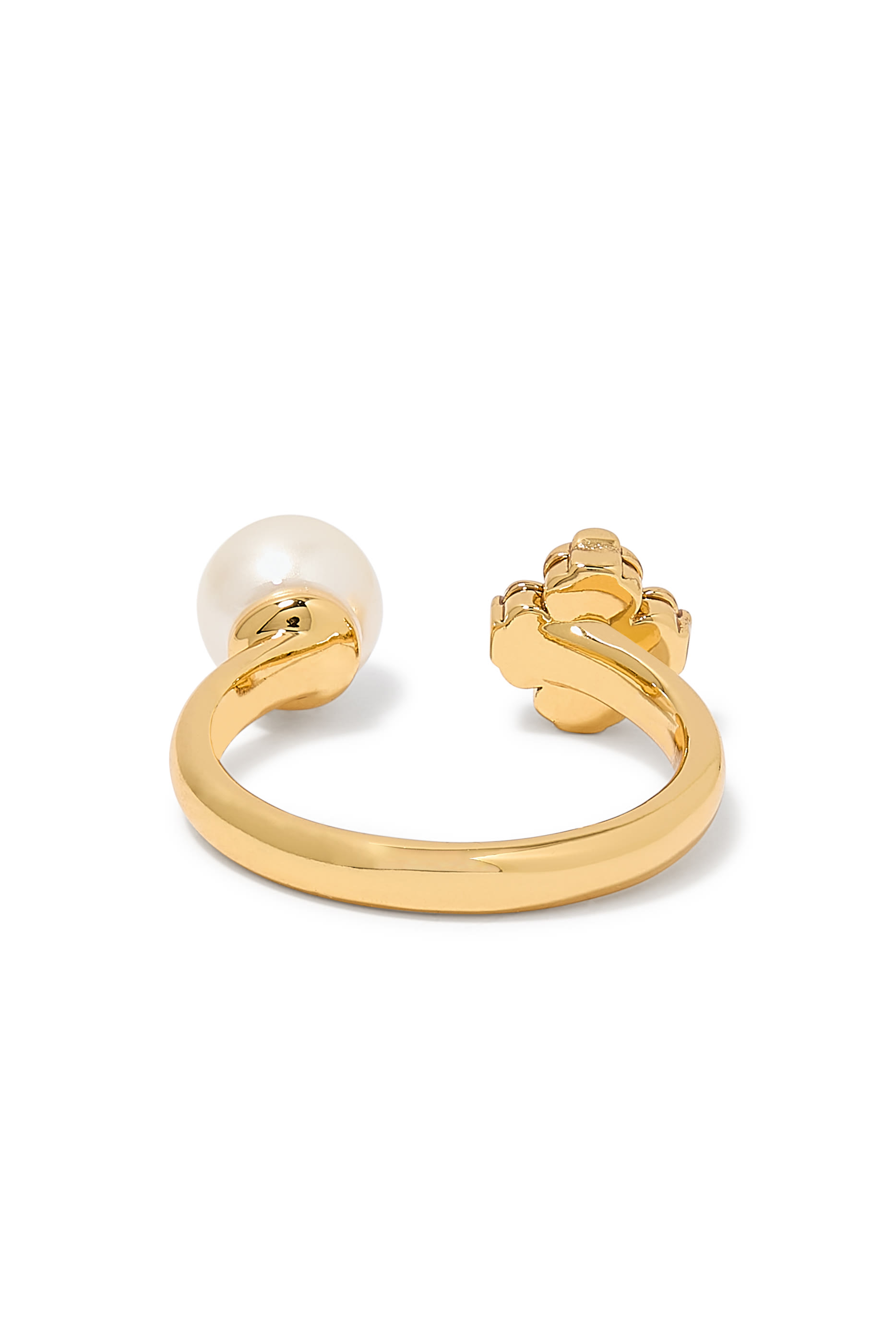 Spade Flower Pearl Ring