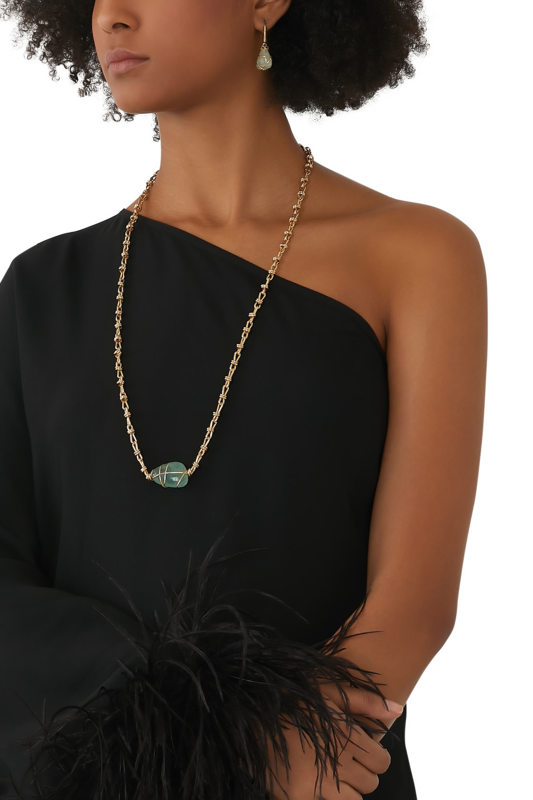 Tao Rainbow Earrings, Gold-Plated Brass & Amazonite