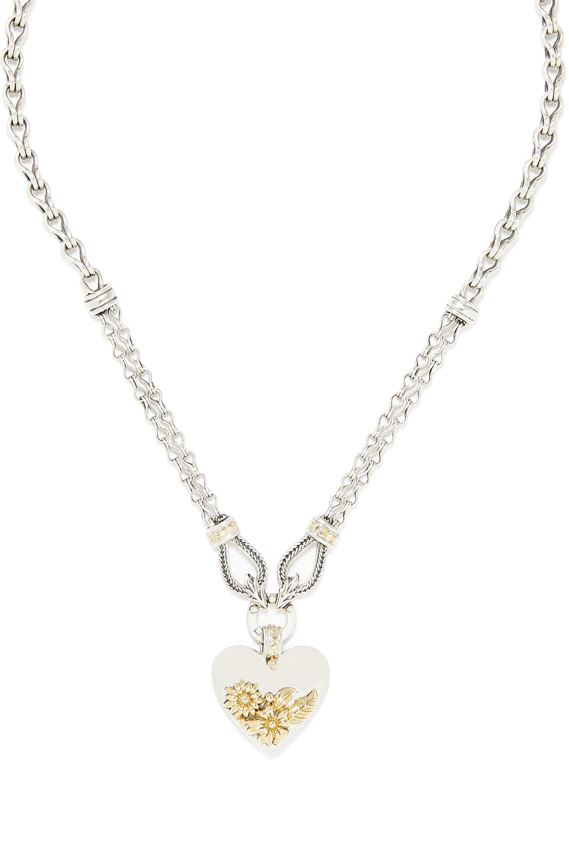 Fallahy Heart Necklace, 18k Yellow Gold & Sterling Silver