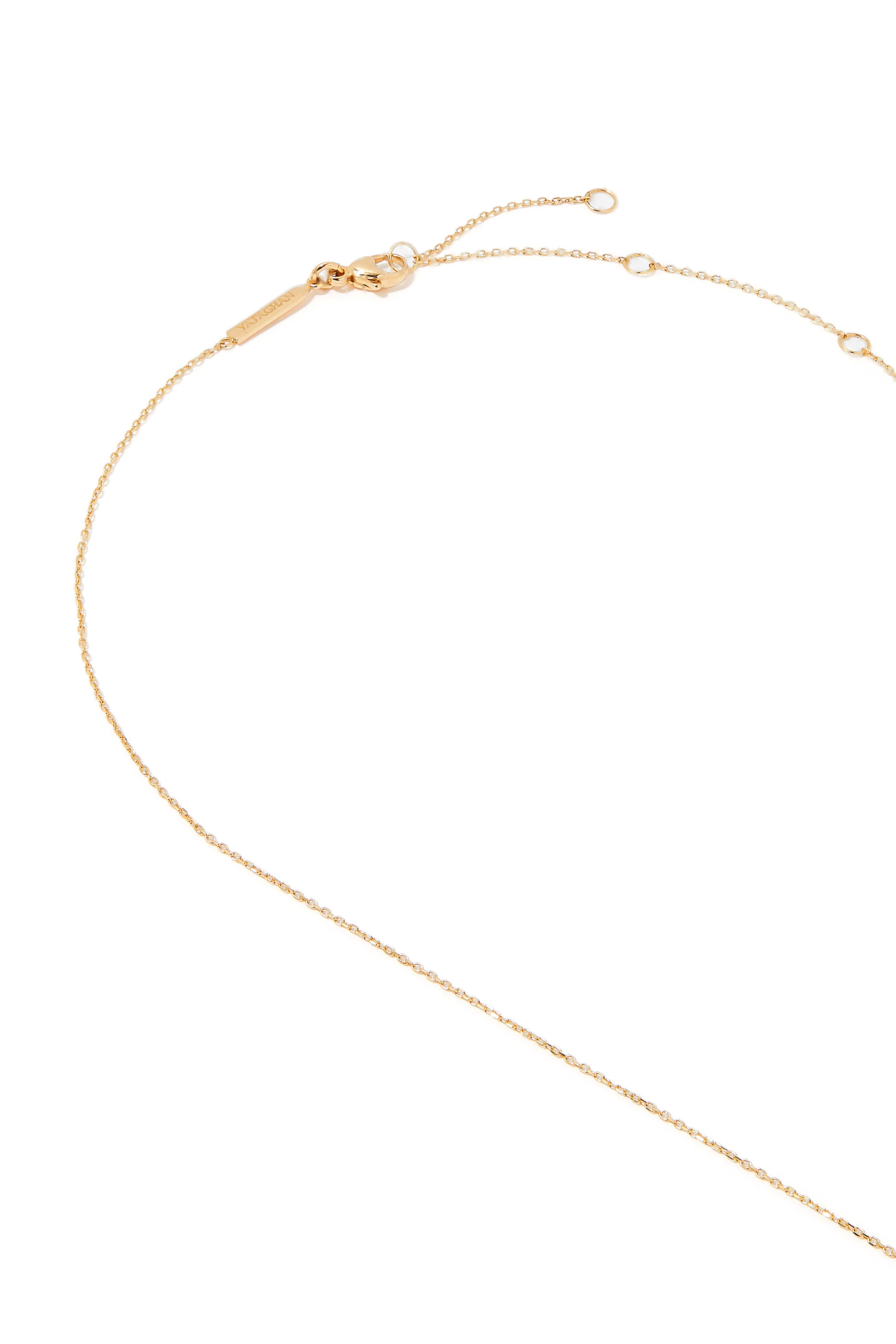 Diamond Hubb Necklace with Gold Dot, Yellow Gold