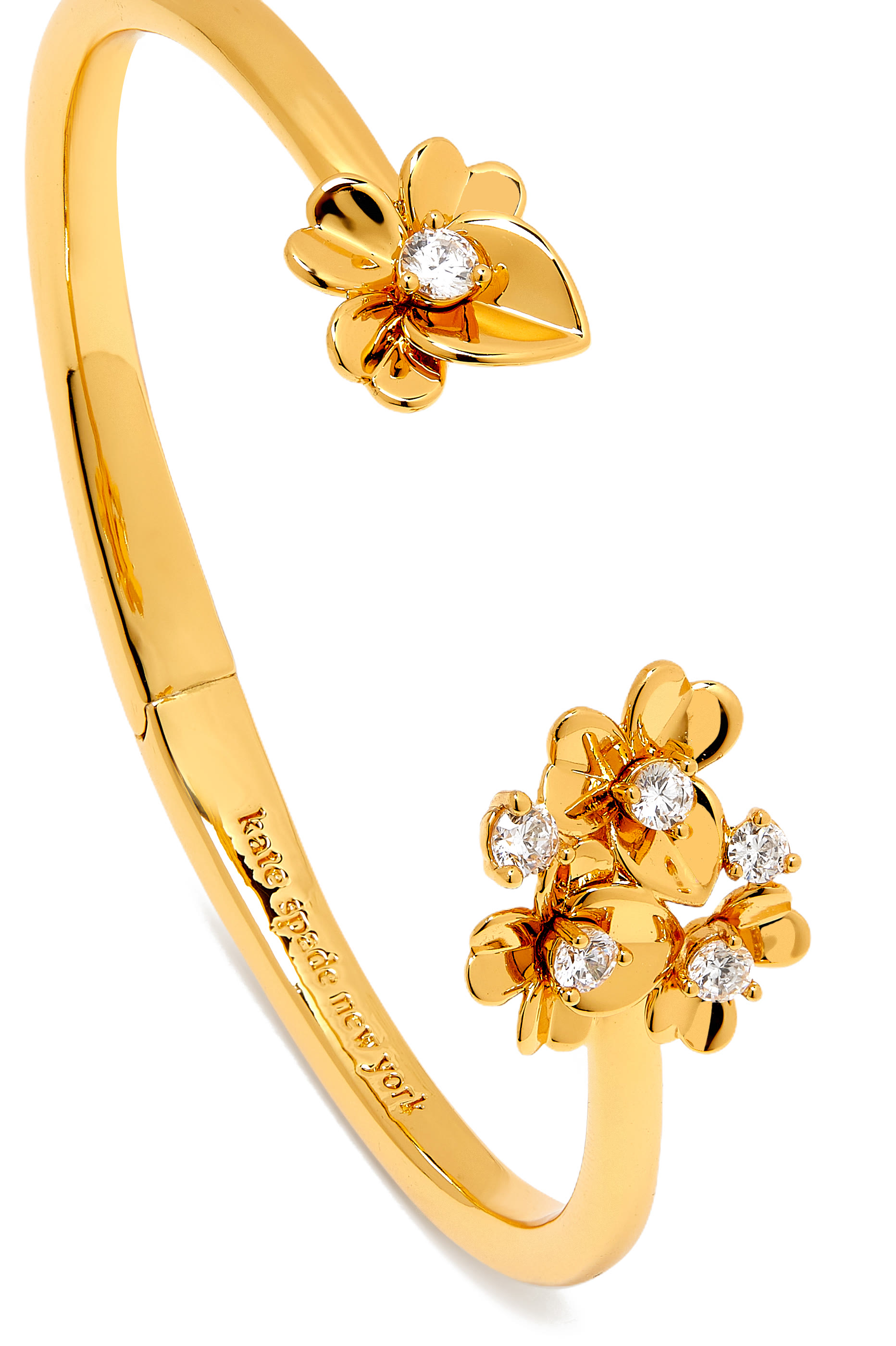 Precious Pansy Cuff, Plated Metal & Cubic Zirconia