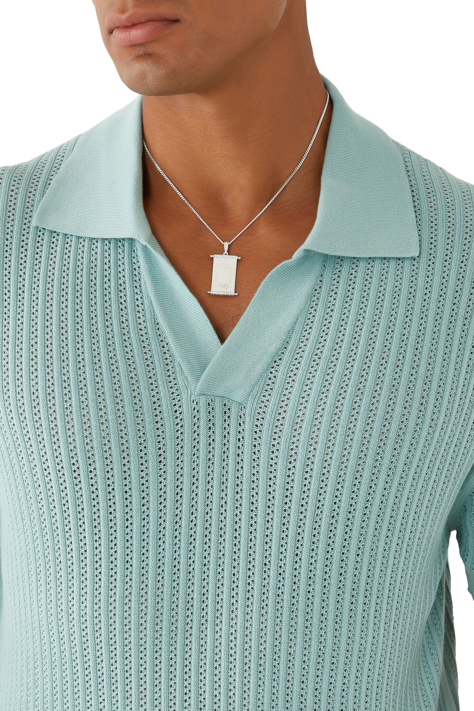 Ancient Scroll Necklace, Sterling Silver