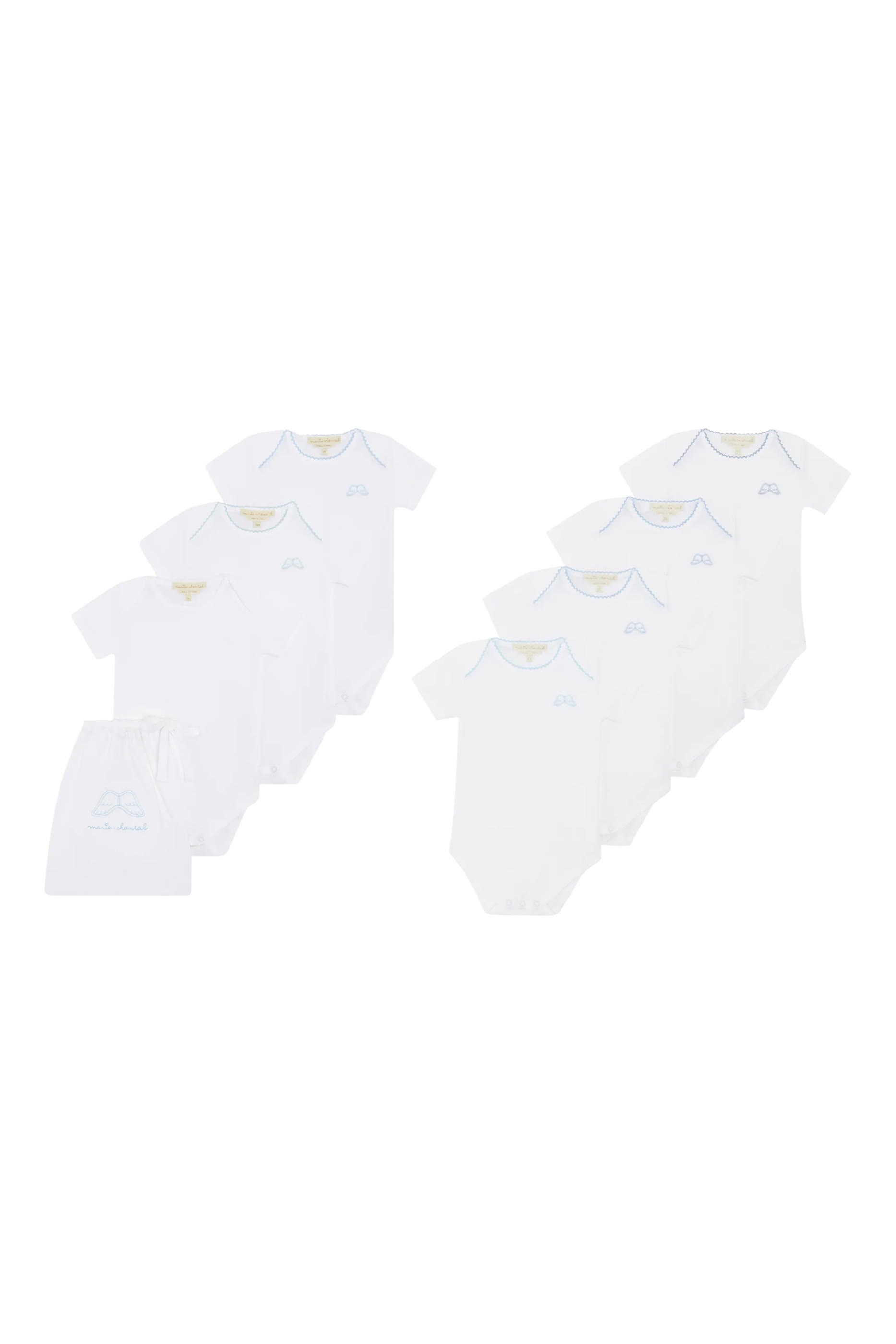 Kids Angel Wing Picot Short Sleeve Onesies Set