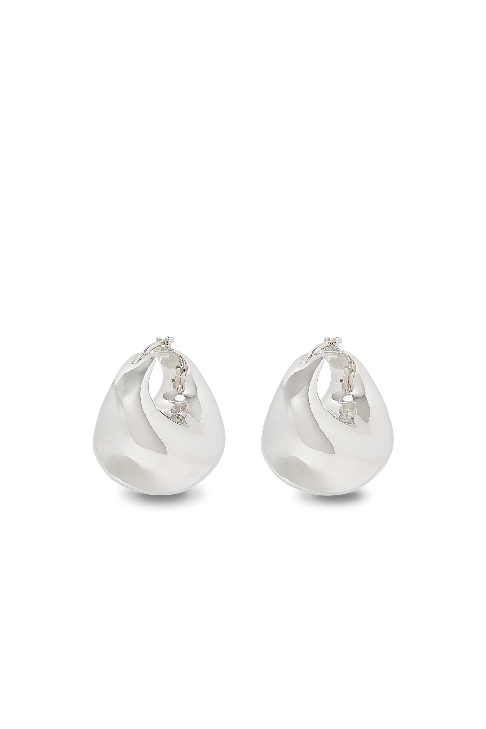 Sculptural Chubby Dome Medium Hoop Earrings