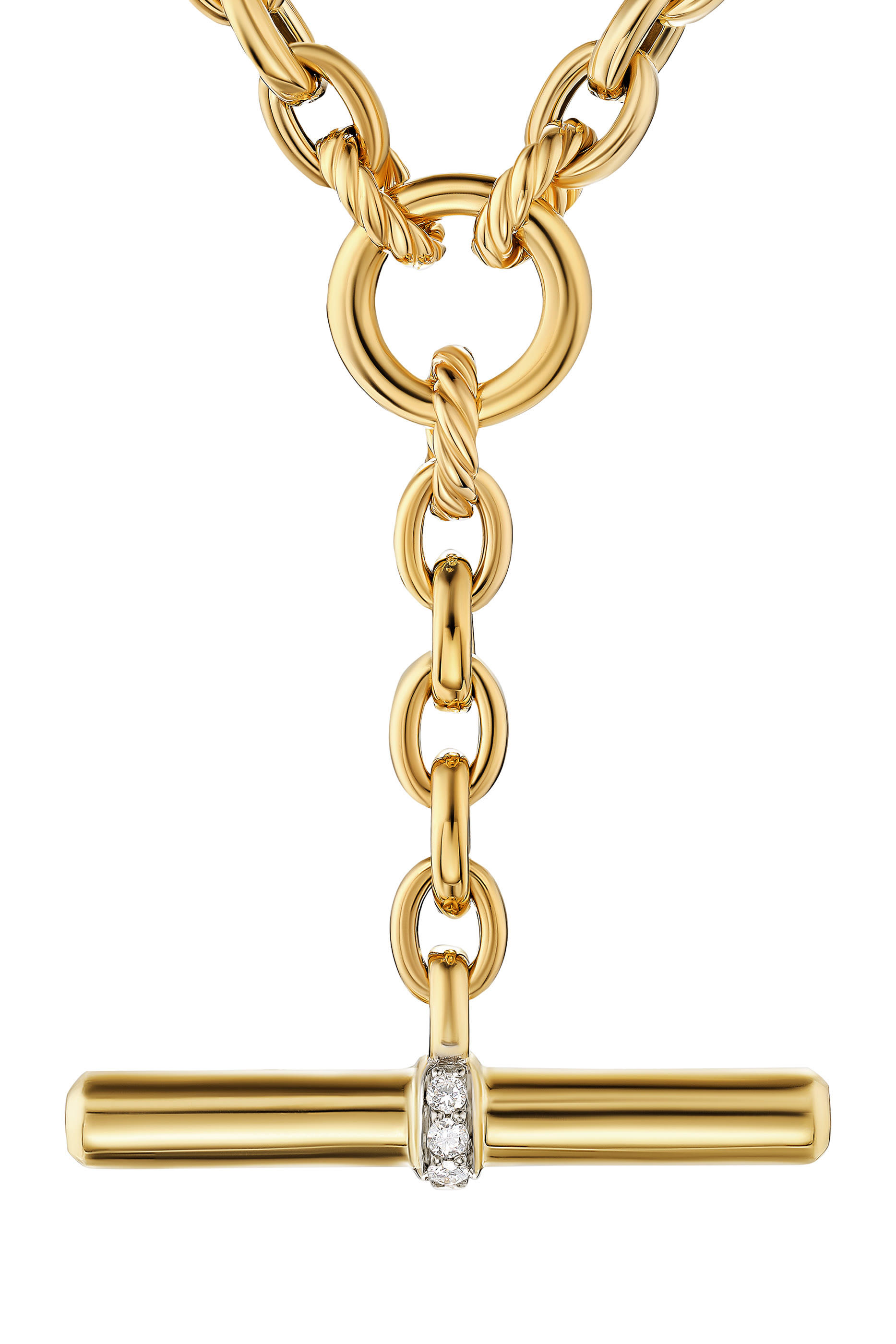 DY Mercer® Petite Toggle Chain Necklace, 18k Yellow Gold & Diamonds