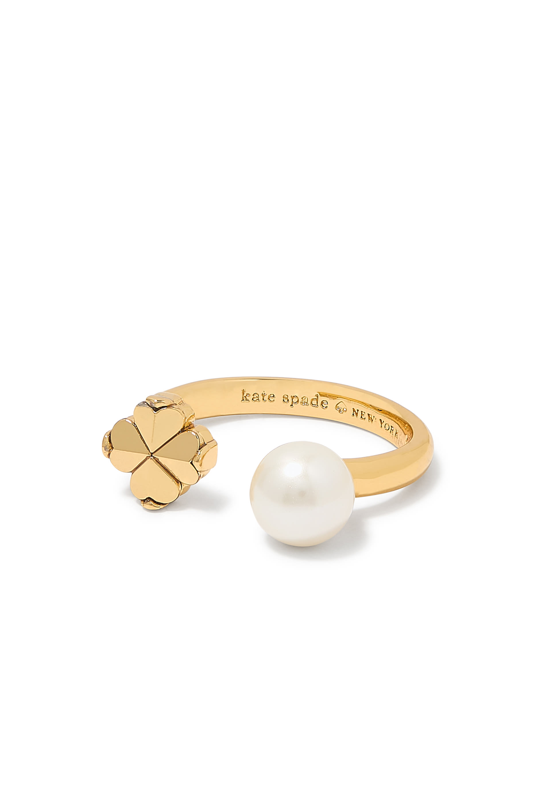 Spade Flower Pearl Ring