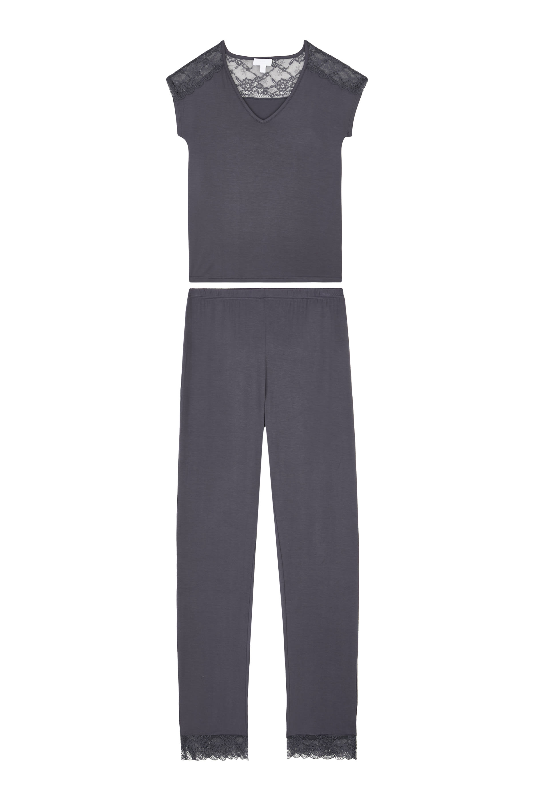 Jersey Lace Yoke Pyjama Set