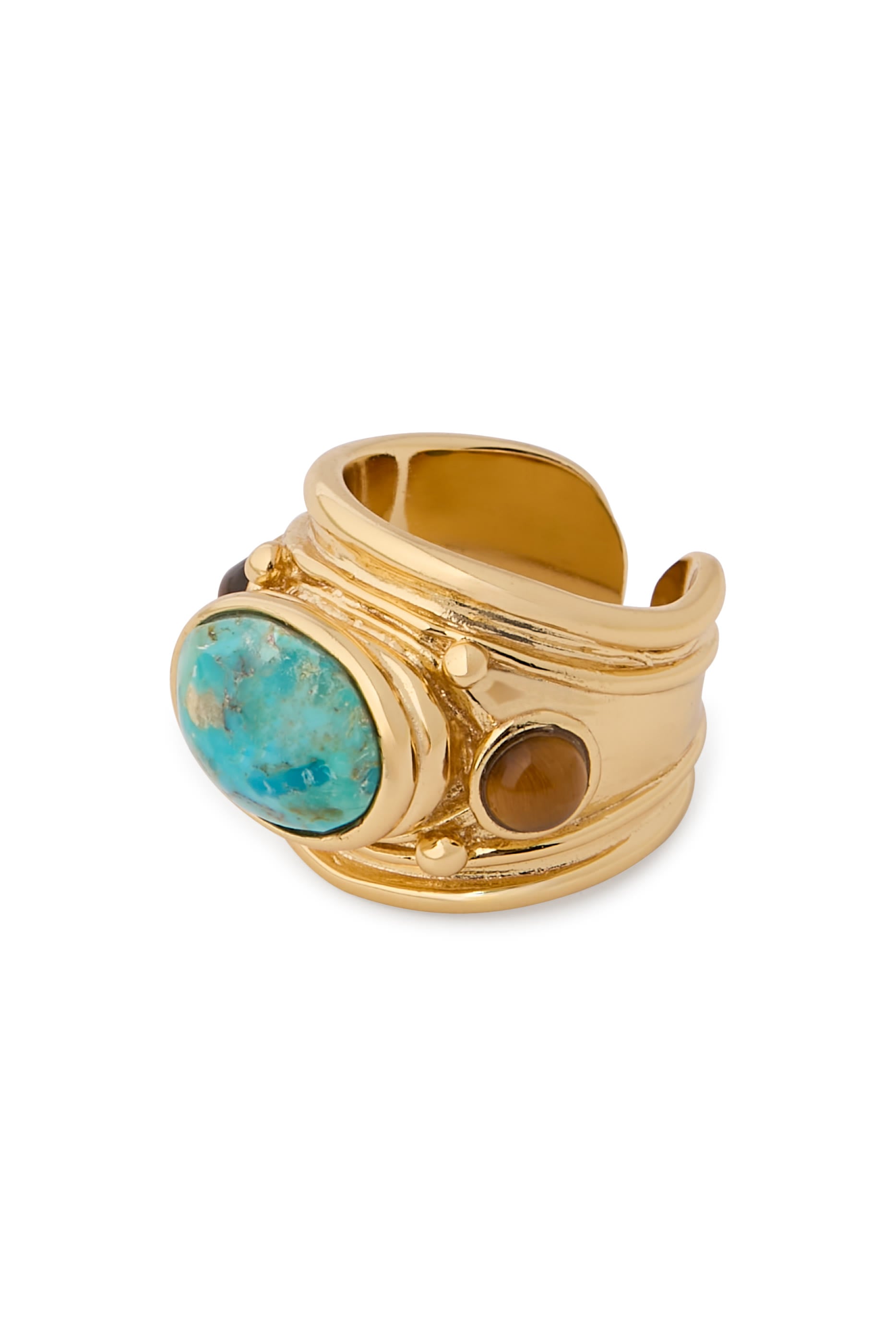 Simone Ring, Gold-Plated Brass