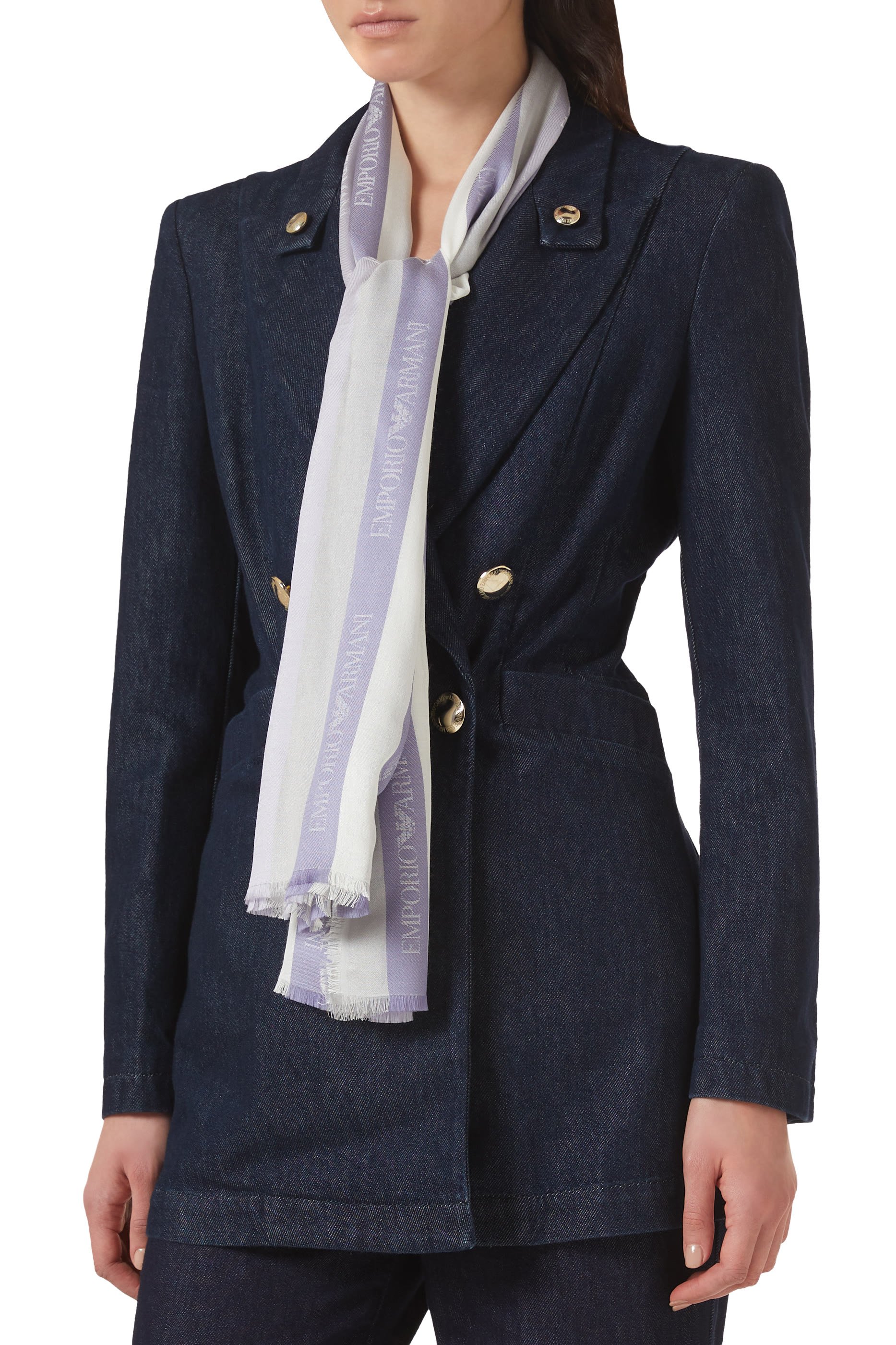 EA Logo Stripe Jacquard Scarf