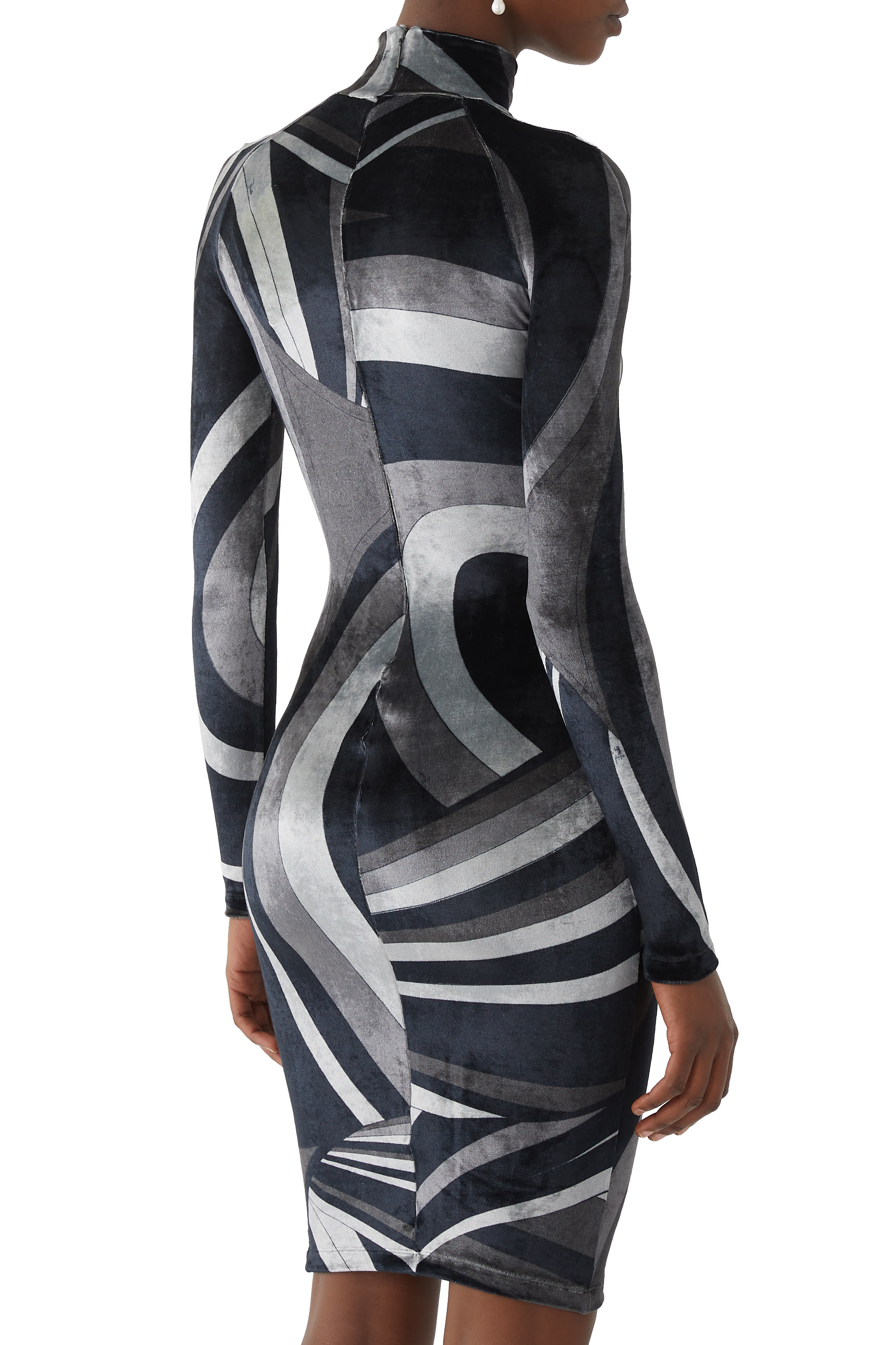 Iride Print Velvet Dress