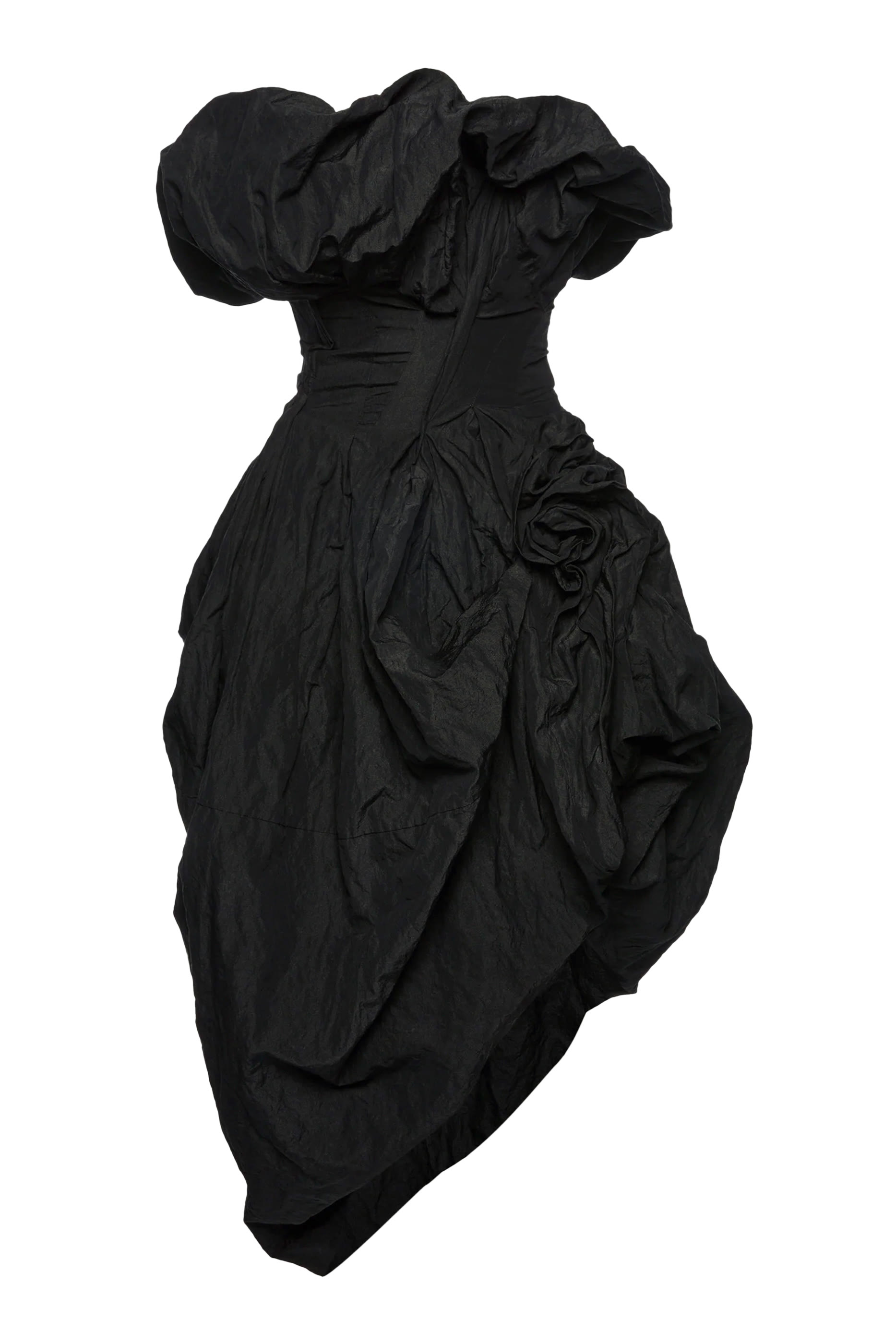  Sculptural Draped Midi Dress