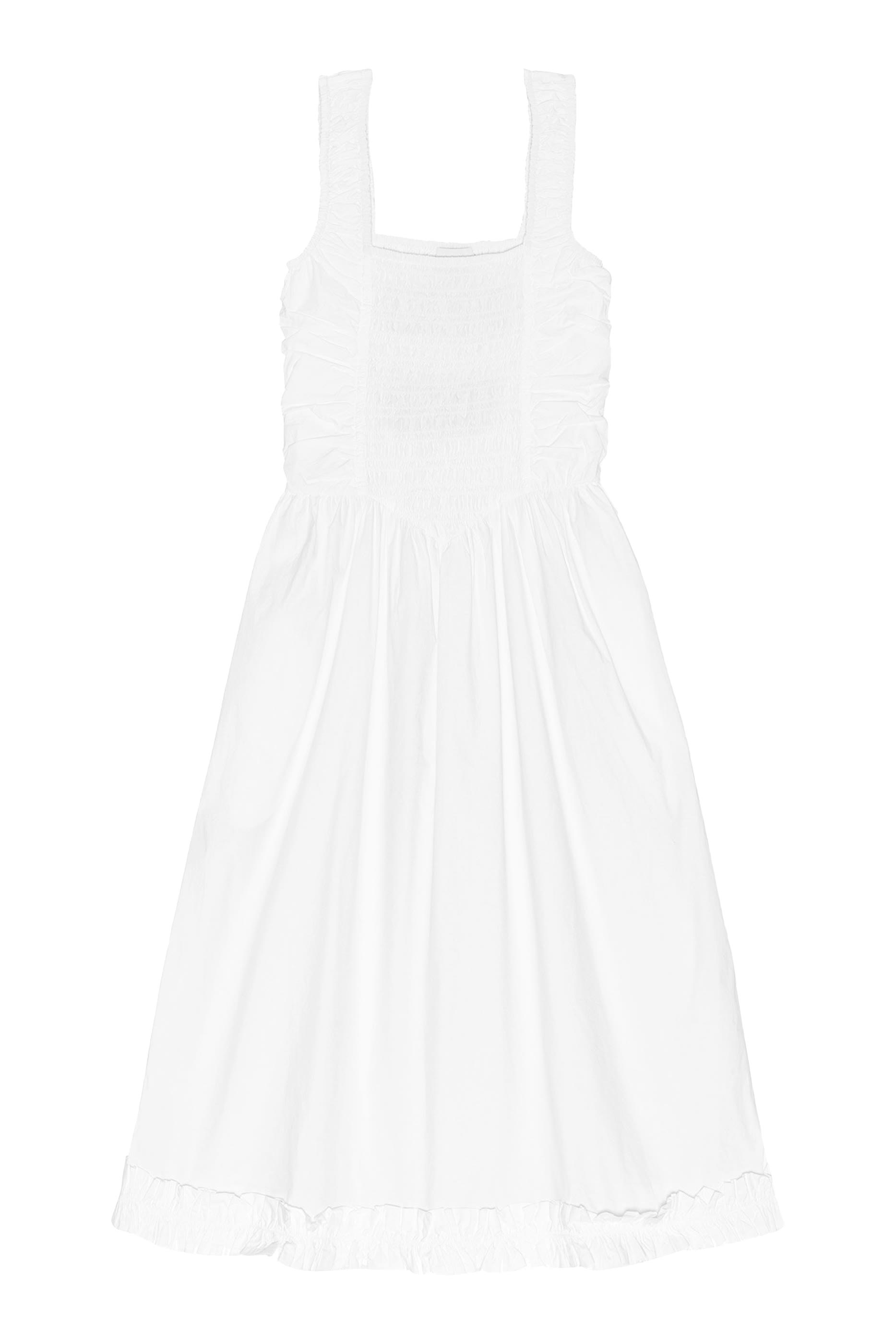 Midi Strap Cotton Poplin Smock Dress