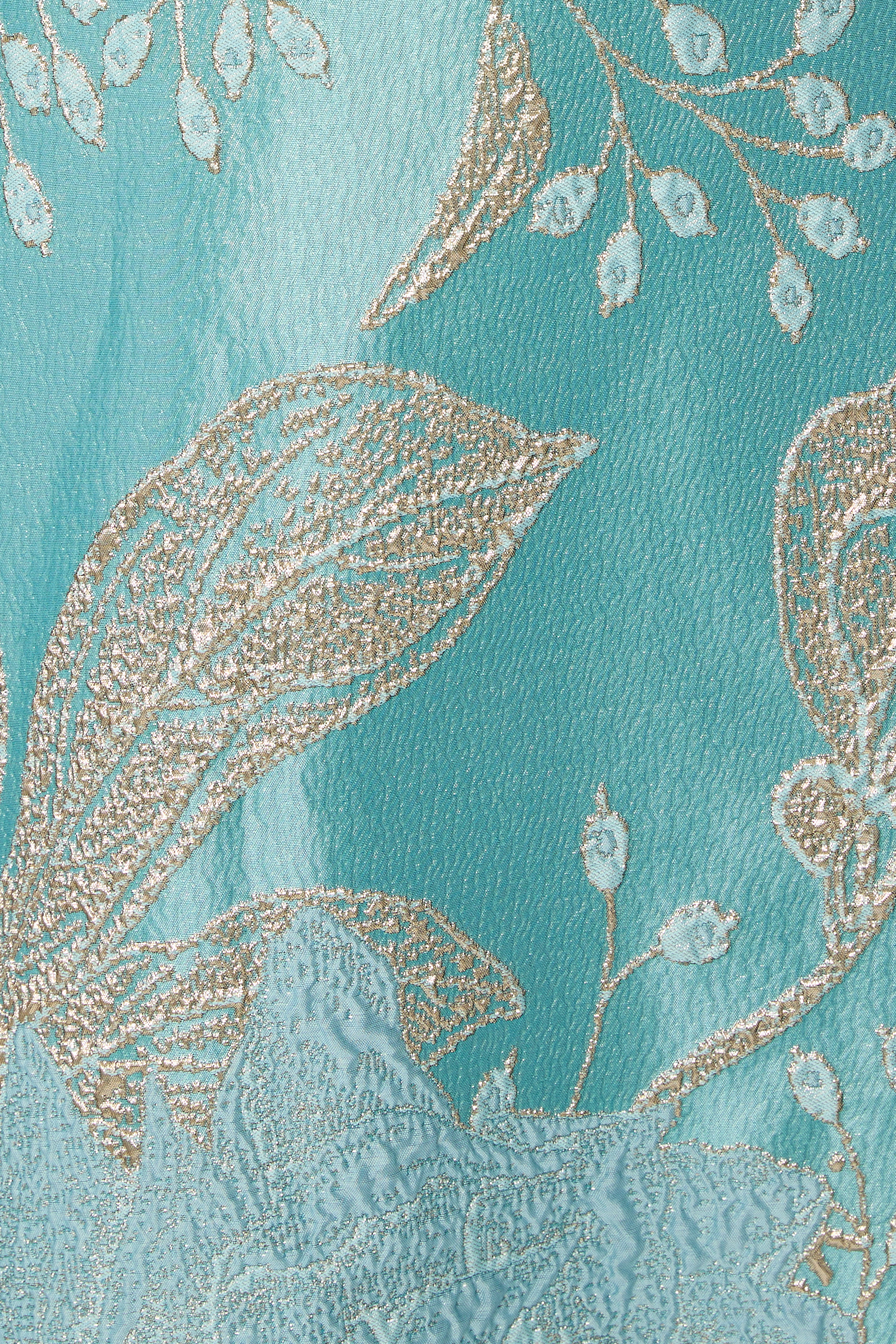 Metallic Jacquard A-Line Evening Dress