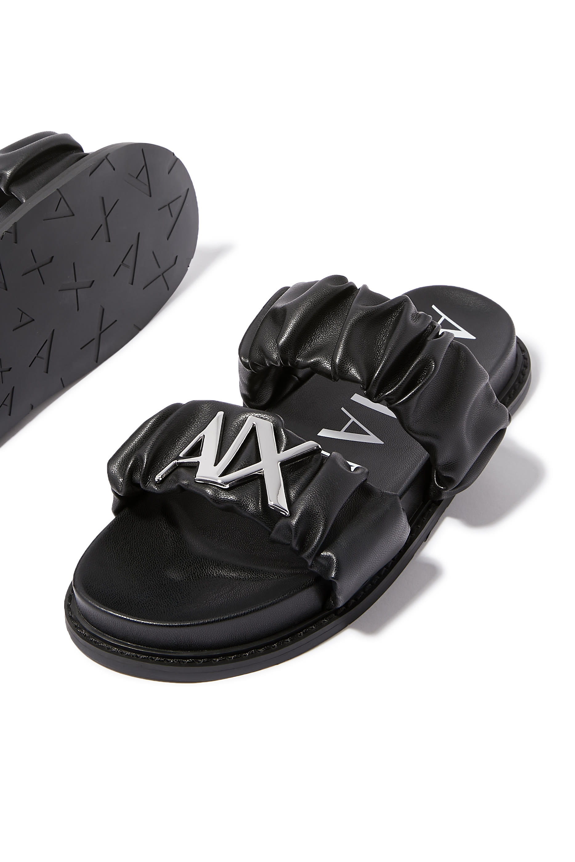 Aretha Ruched Strap Slides