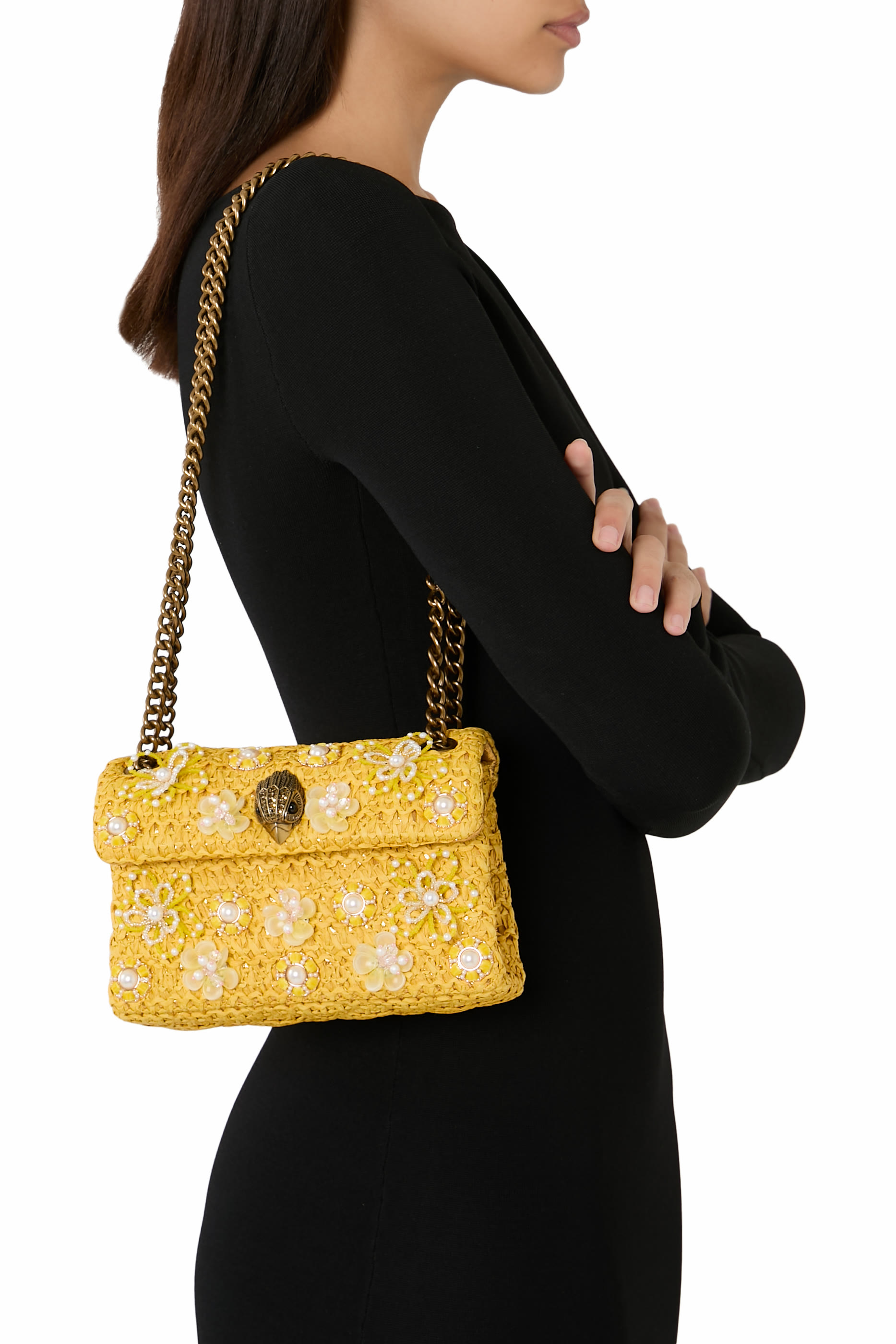 Kensington Raffia Effect Mini Crossbody Bag