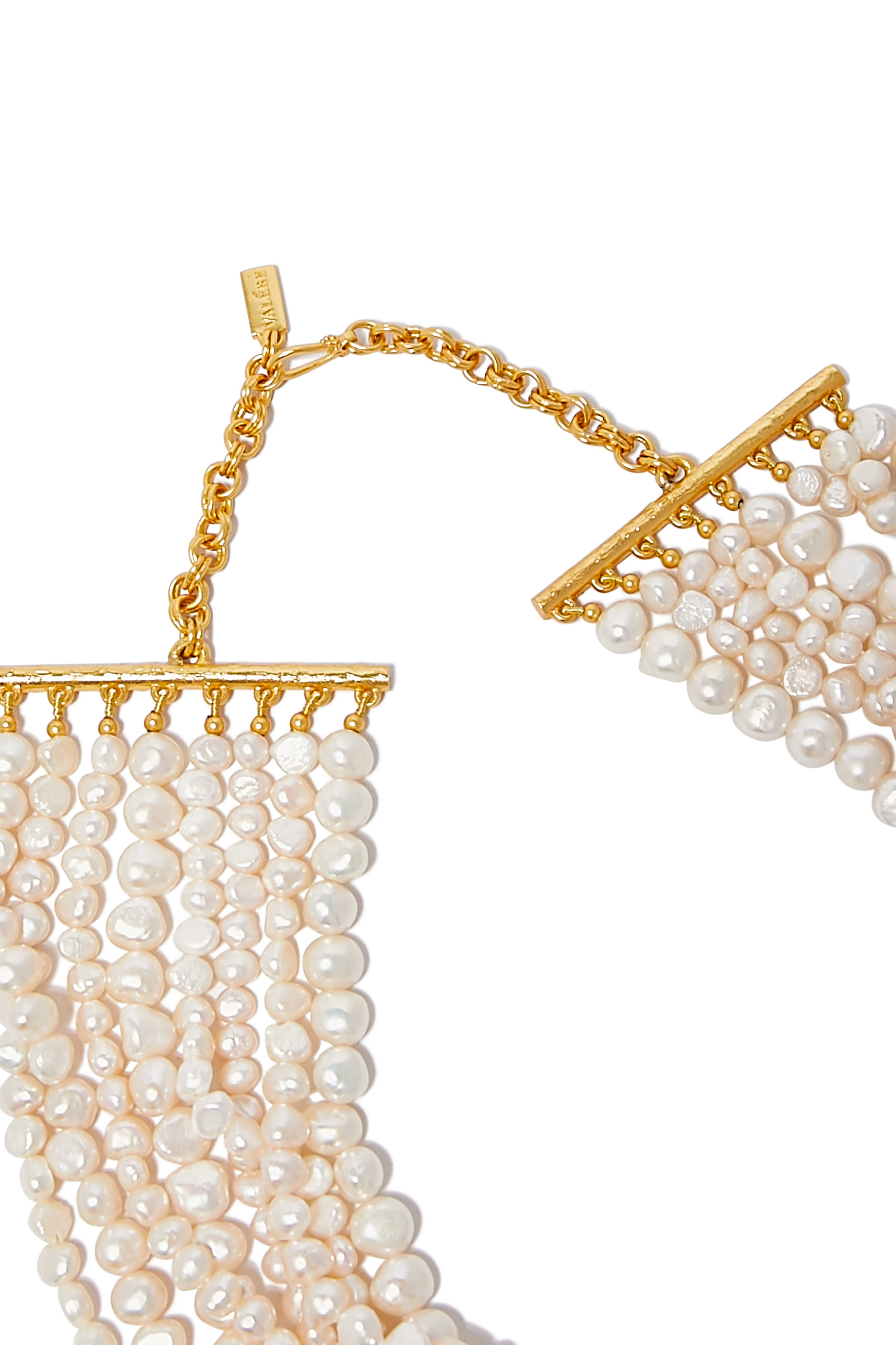 Elisa Pearl Necklace, 24k Yellow Gold-Plated Brass & Pearl