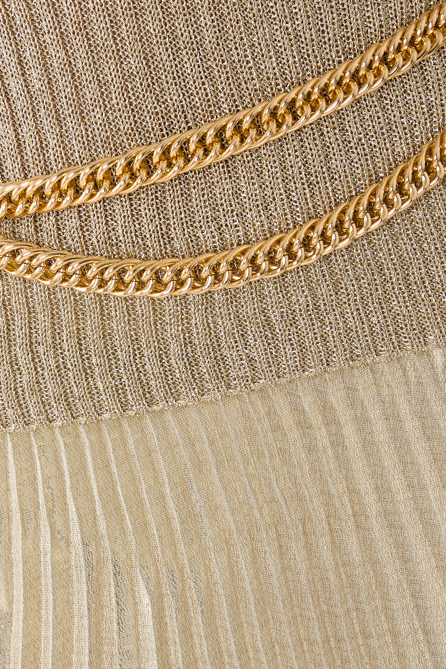 Gold Lurex Ribbed Knit Maxi Dress 