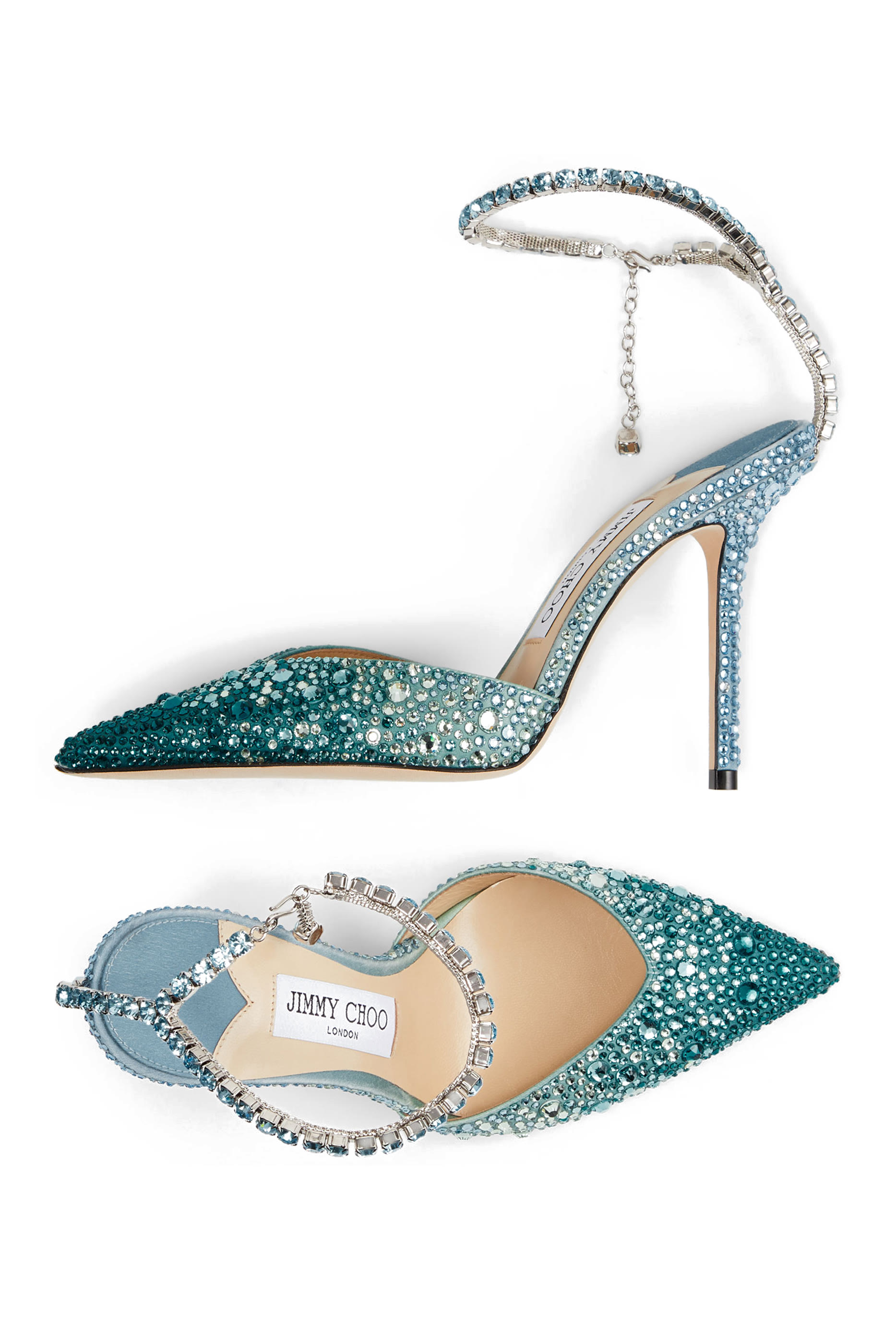 Saeda 100 Crystal-Embellished Pumps