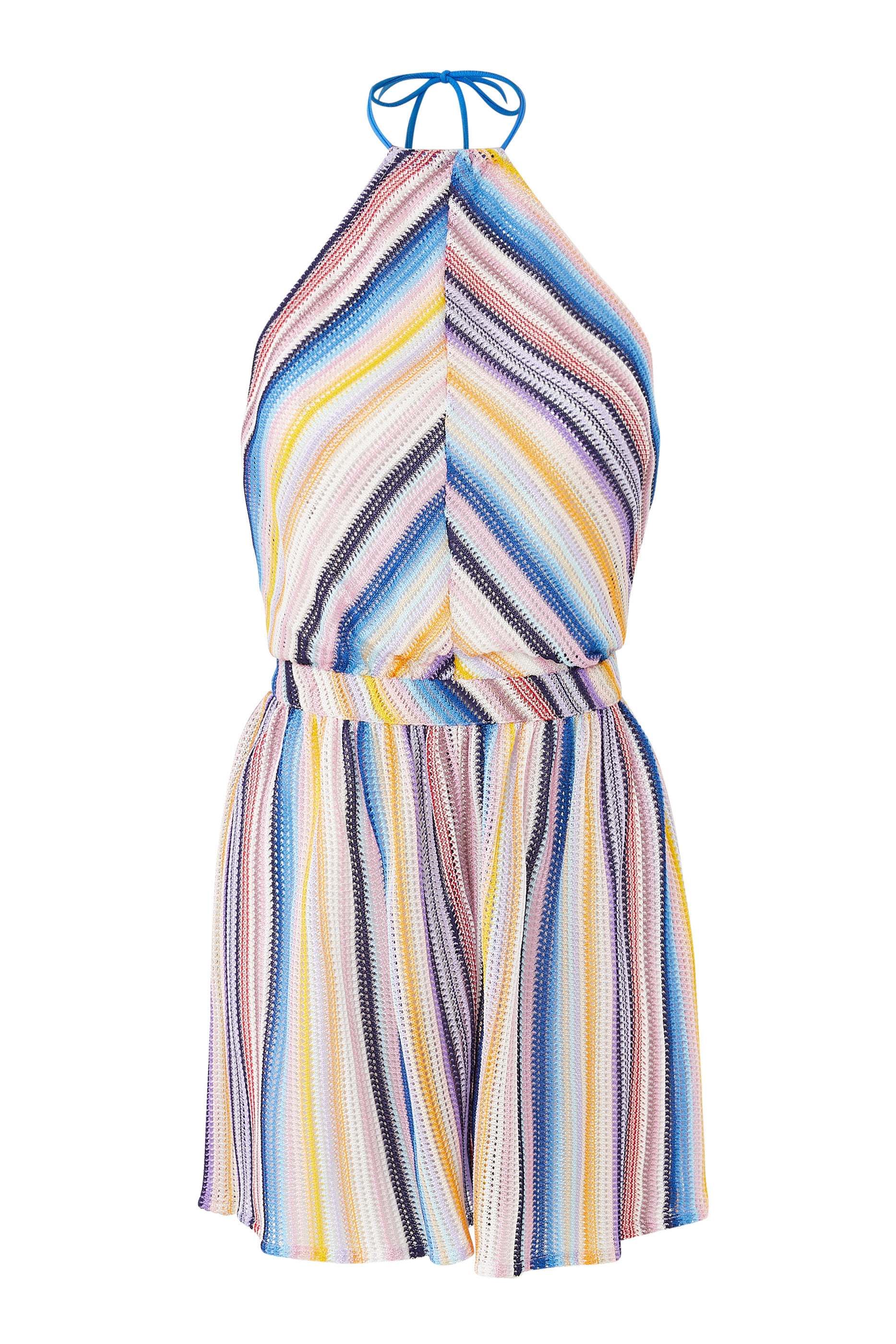 Mare Striped Raschel Sleeveless Romper