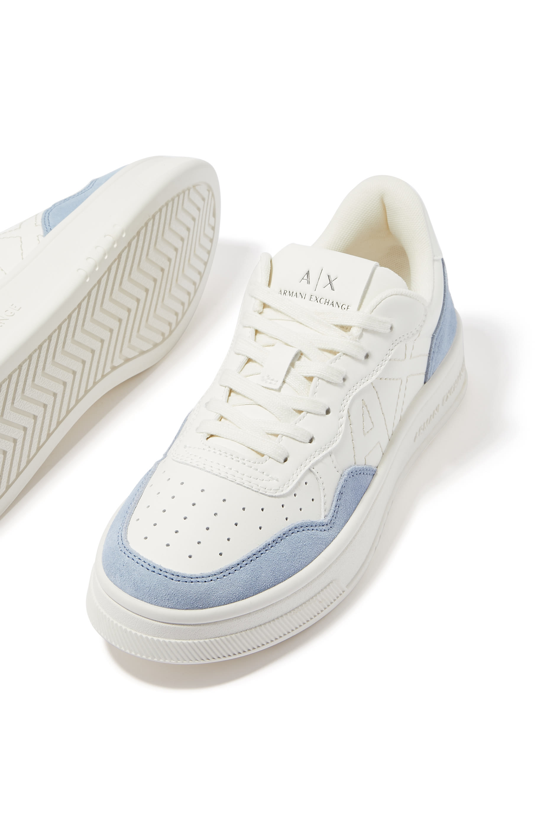 AX Logo Faux Leather Sneakers